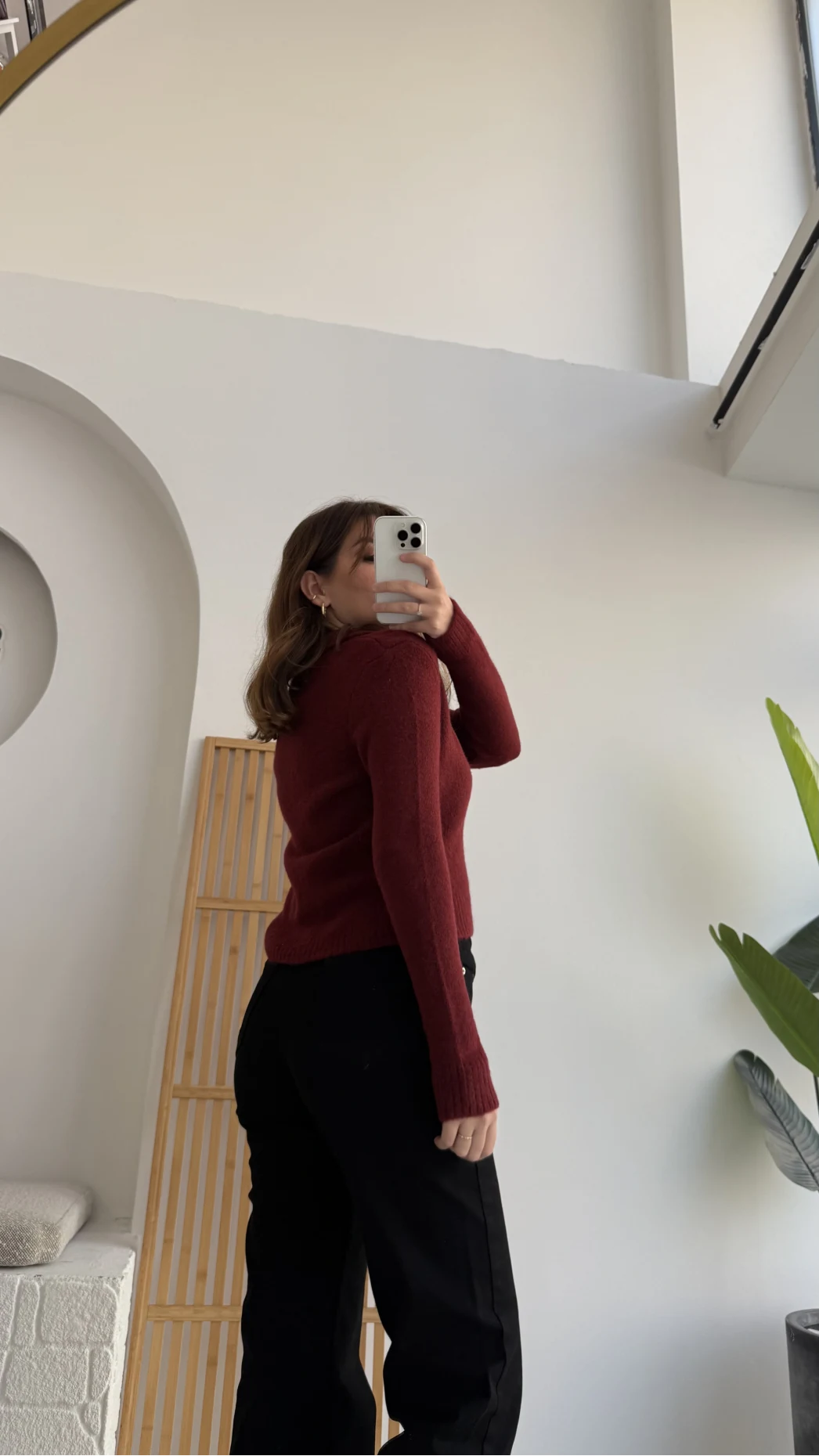 Polo Yaka Düğmeli Hırka - Bordo