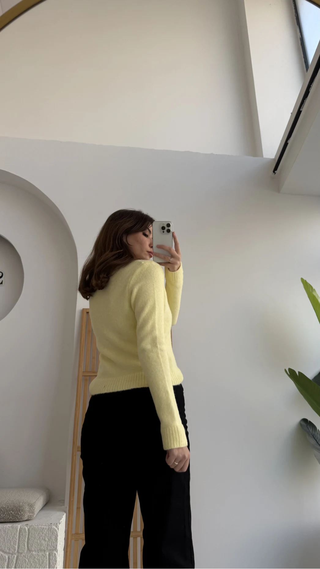 Polo Yaka Düğmeli Hırka - Sarı