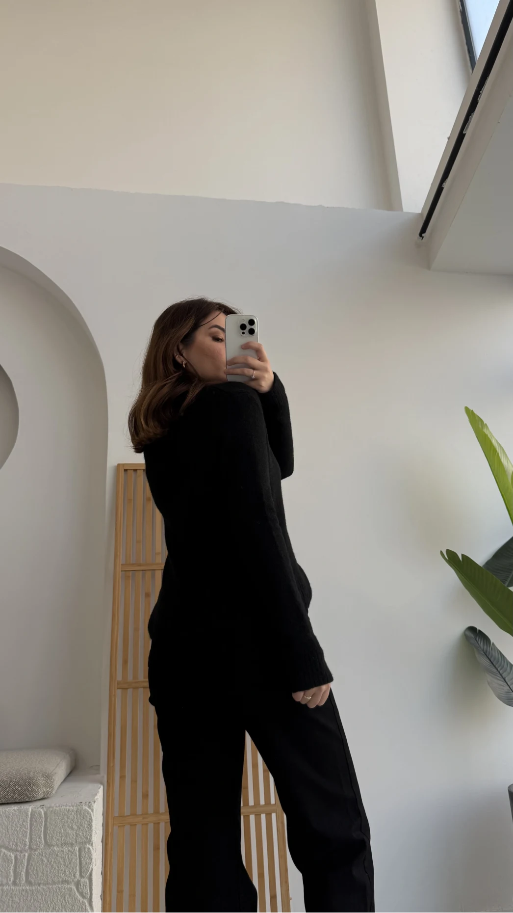 Polo Yaka Düğmeli Hırka - Siyah