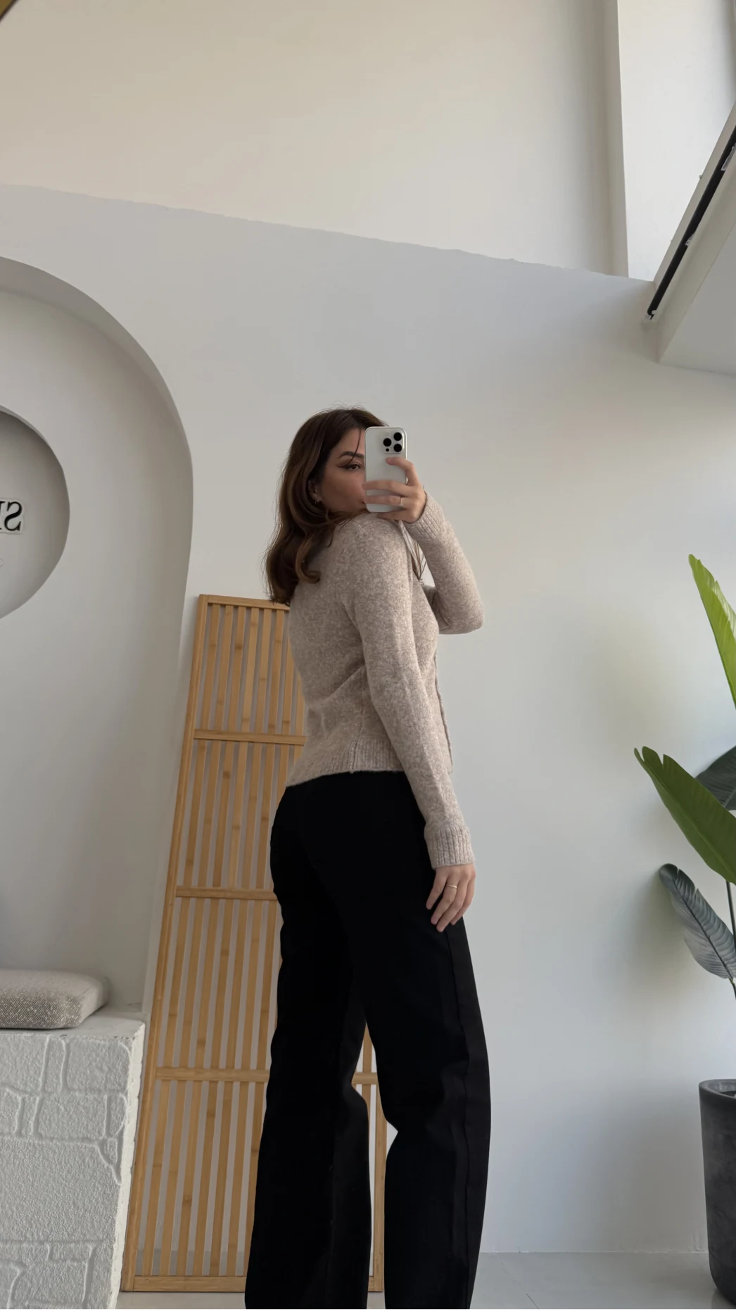 Polo Yaka Düğmeli Hırka - Taş