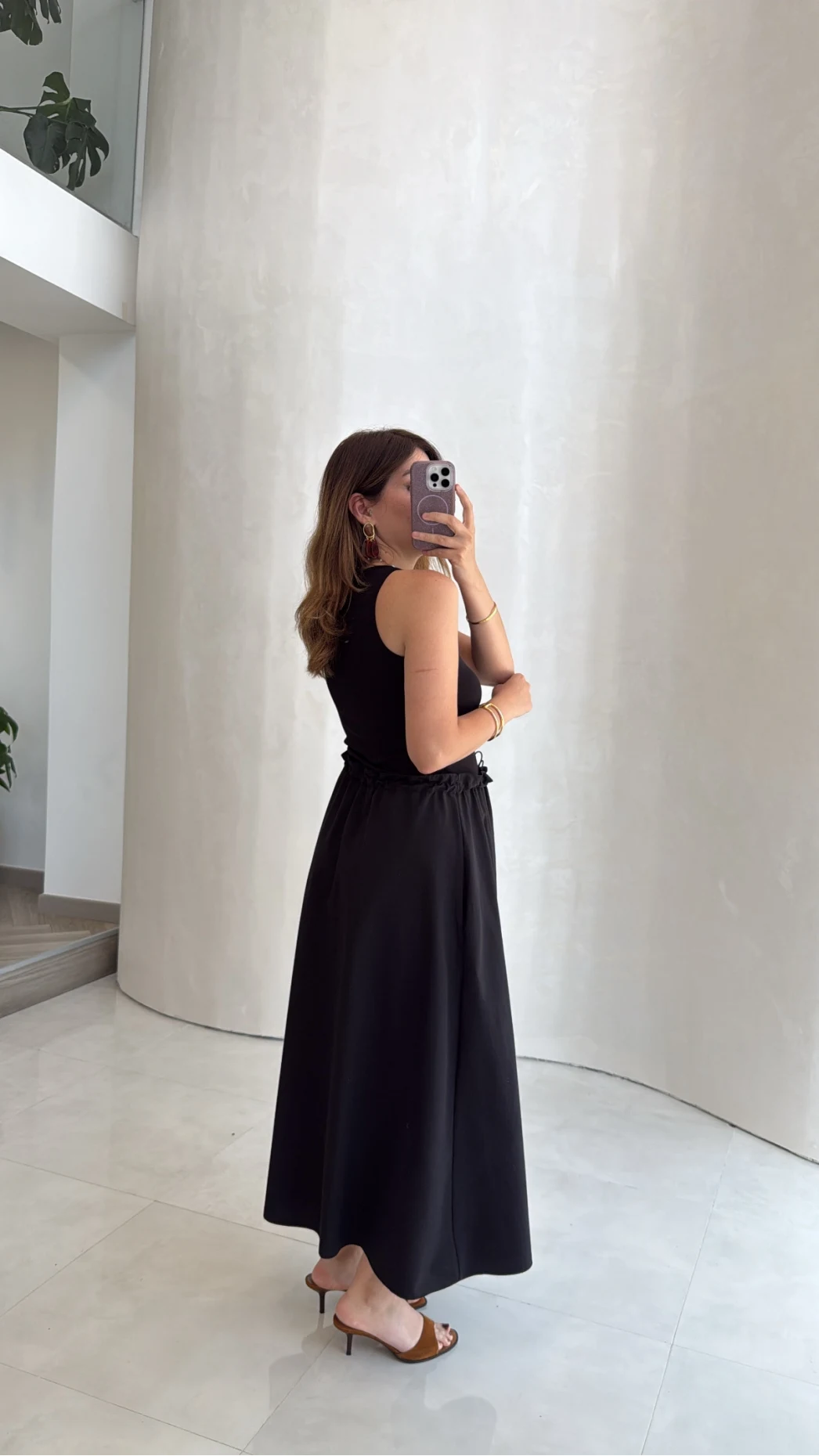 Poplin Etekli Elbise - Siyah - Kod: 4159