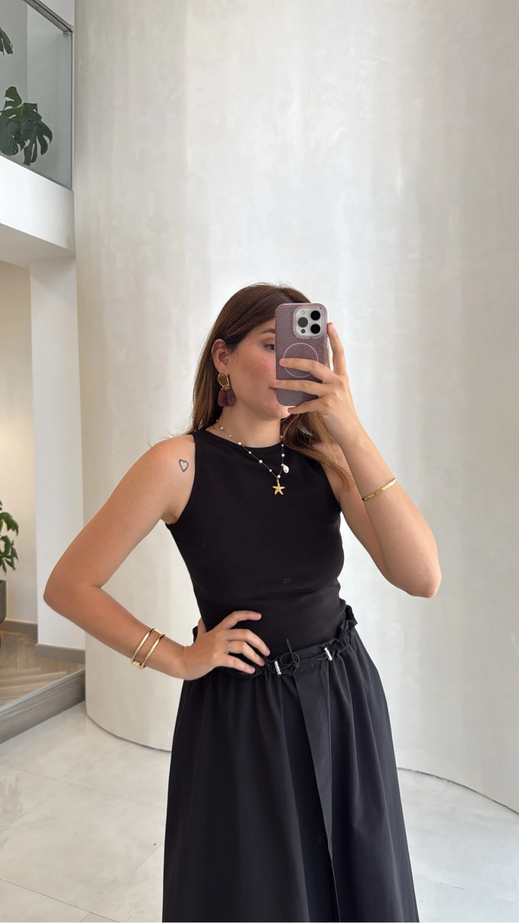Poplin Etekli Elbise - Siyah - Kod: 4159
