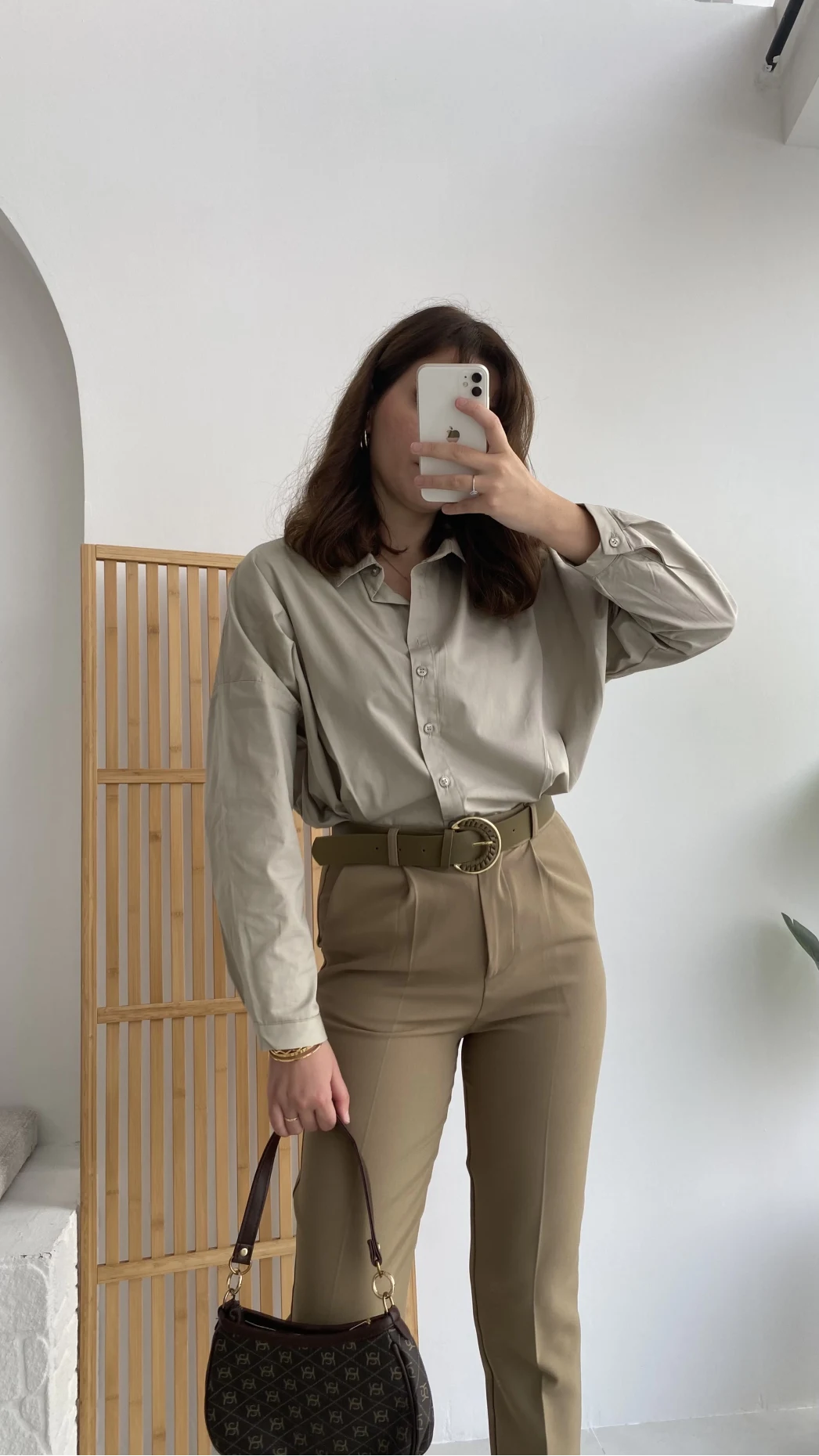 Poplin Gömlek Bej Kod: 4985