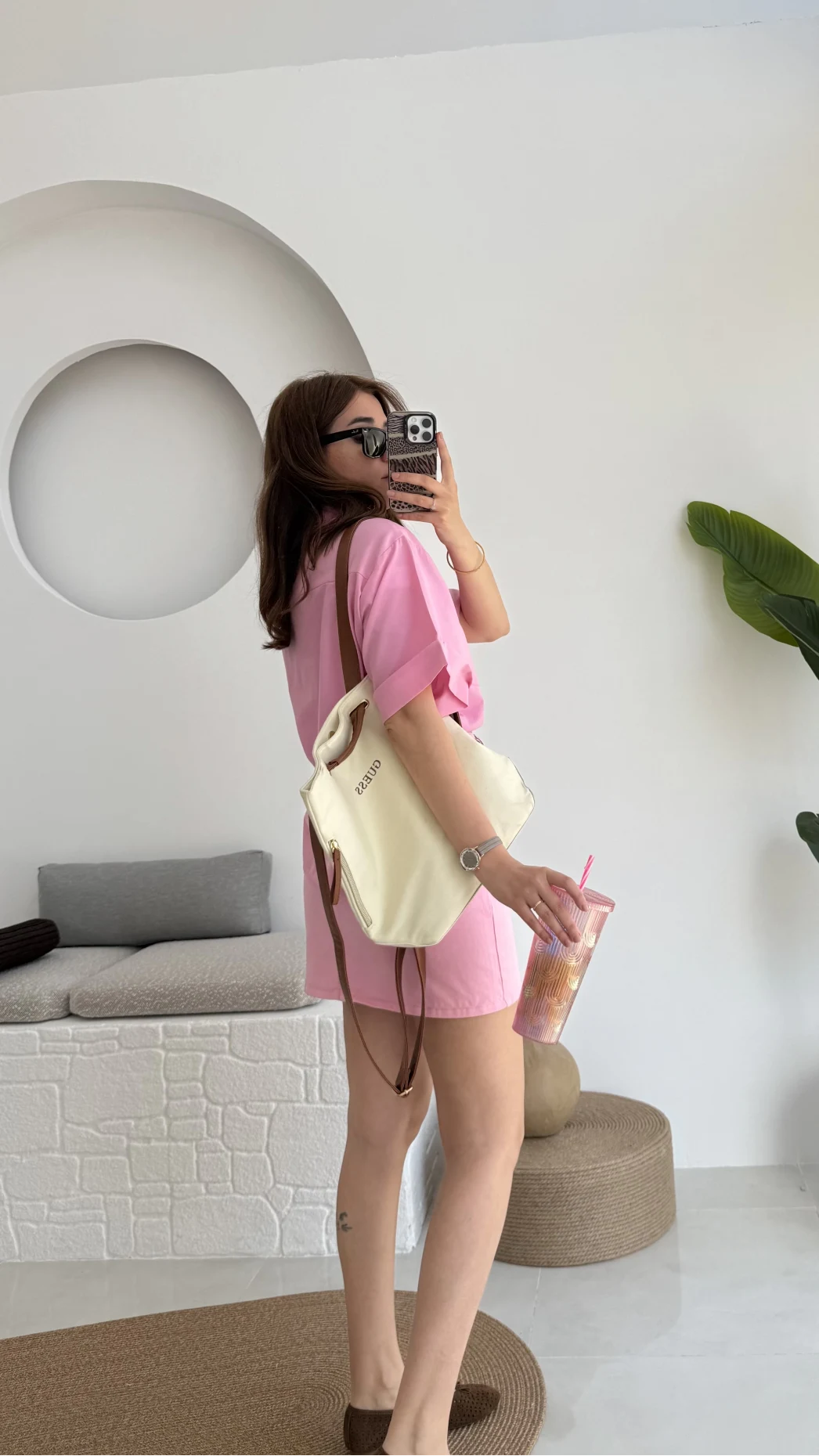 Poplin Kumaş Gömlek Pembe - 2093