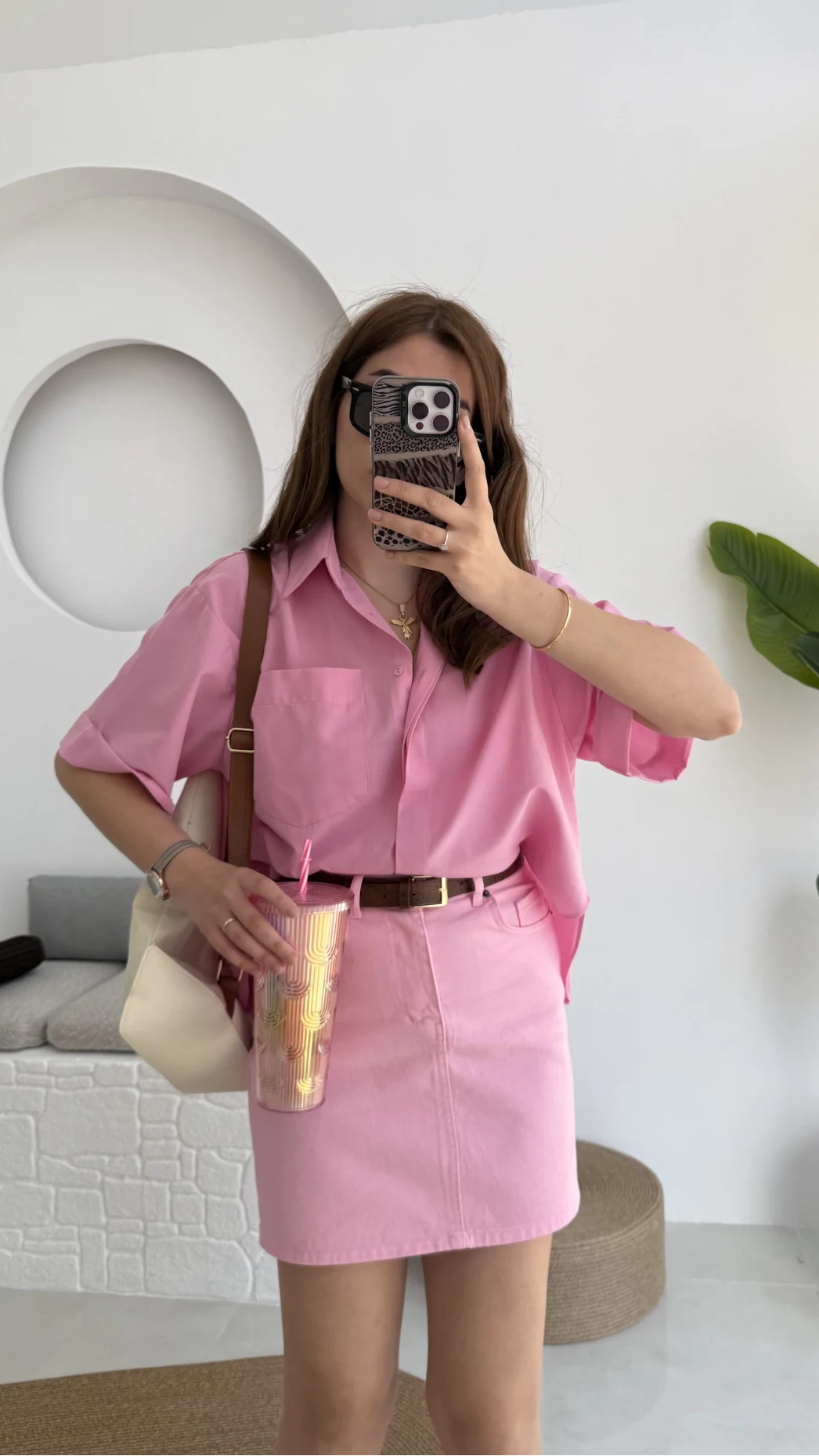 Poplin Kumaş Gömlek Pembe - 2093