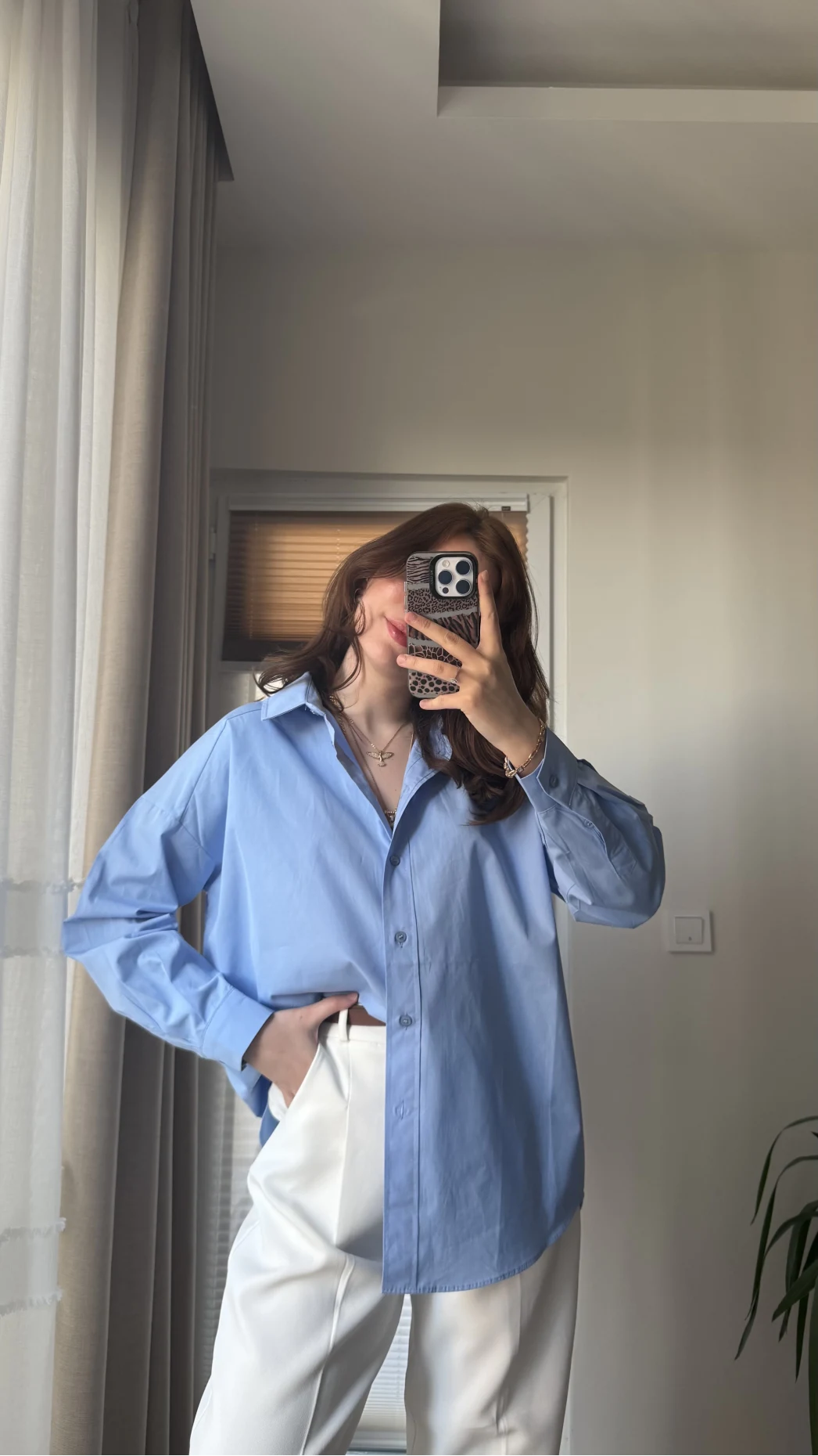 Poplin Premium Mavi Gömlek