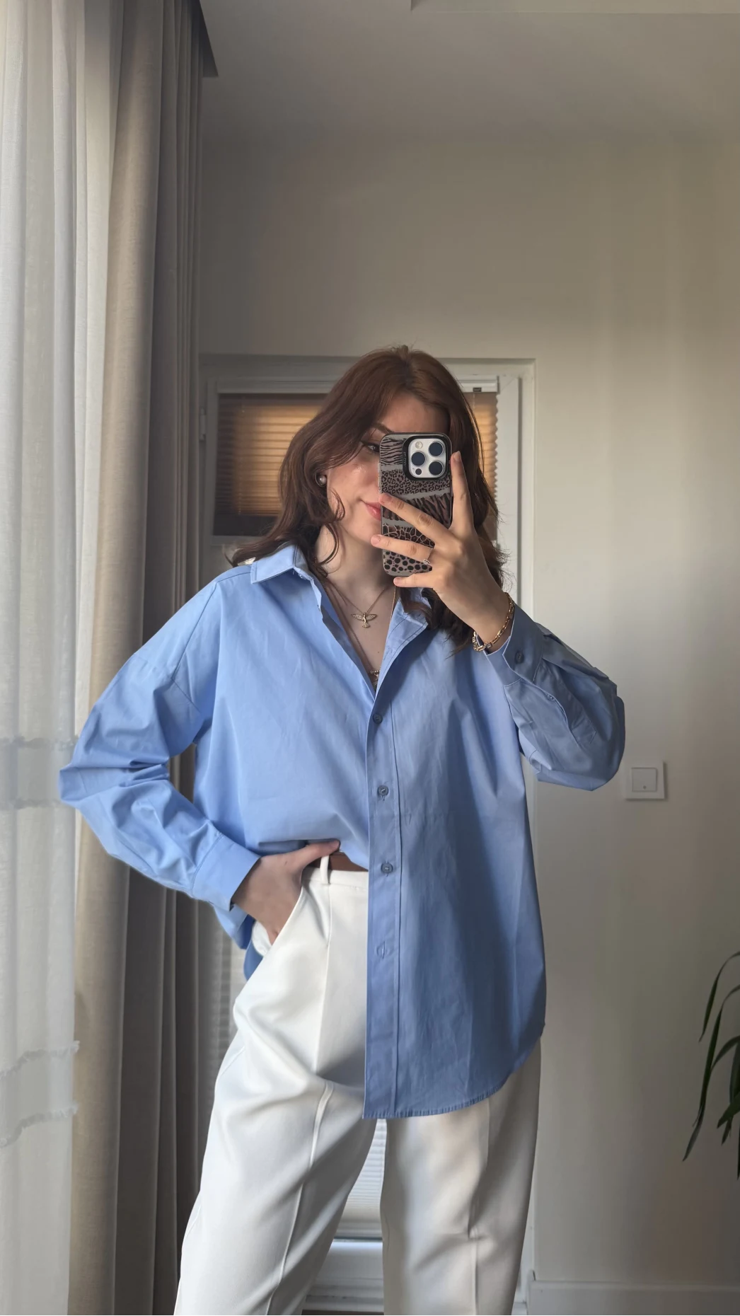 Poplin Premium Mavi Gömlek