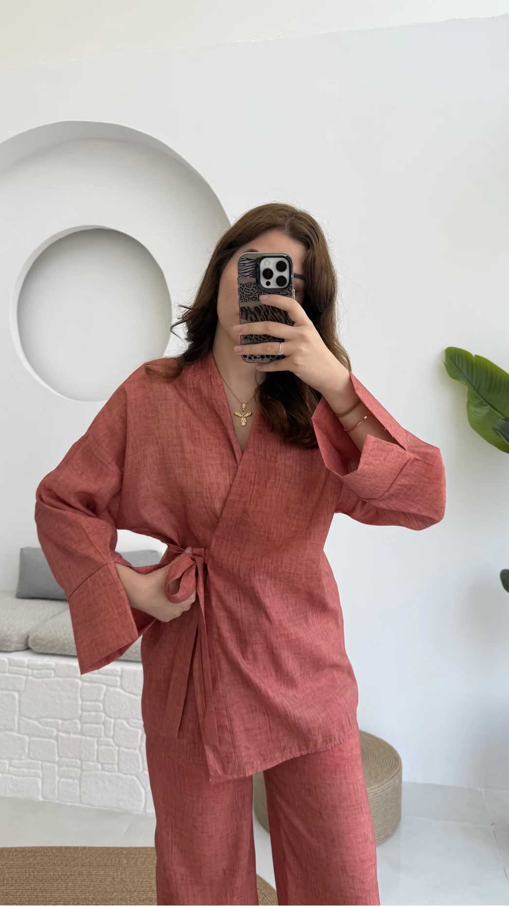 Portion Tensel Kimono Takım Kiremit