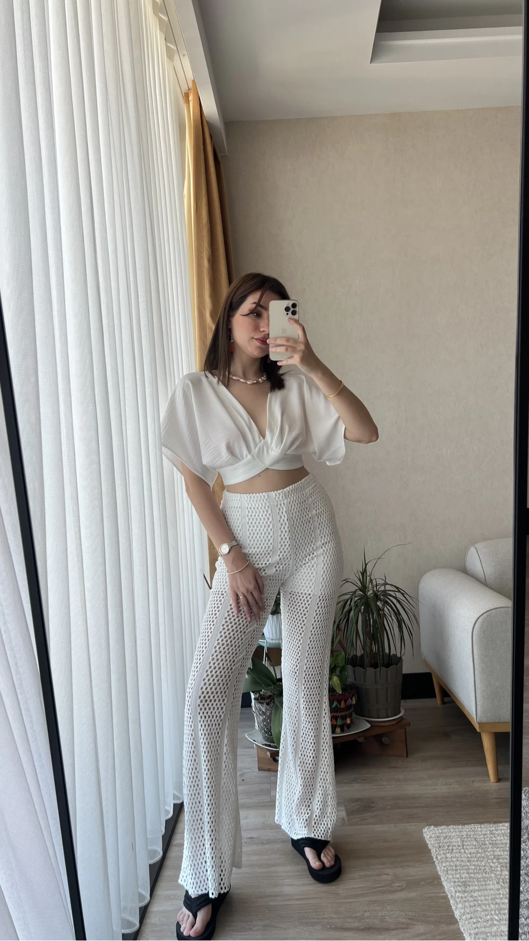 Premium Triko Beyaz Pantolon