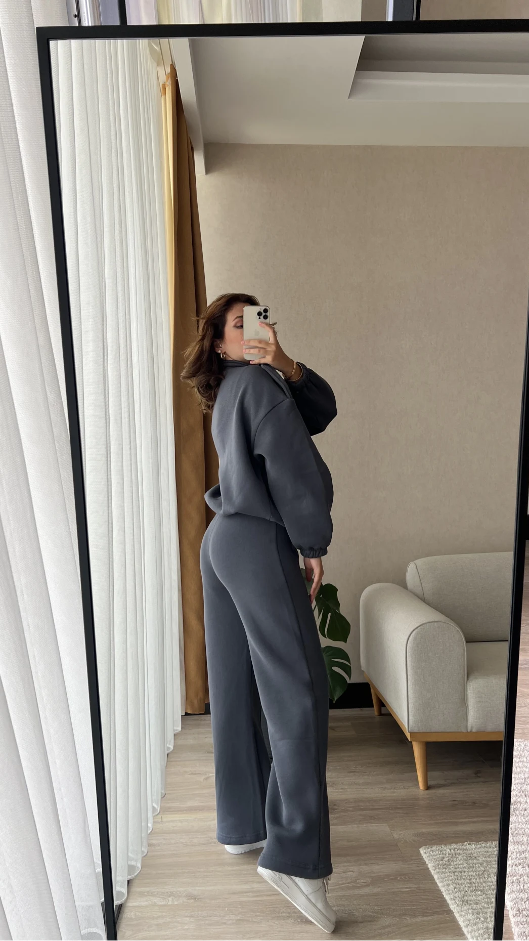 Premium Antrasit Rengi Bomber Ceket Eşofman Takım
