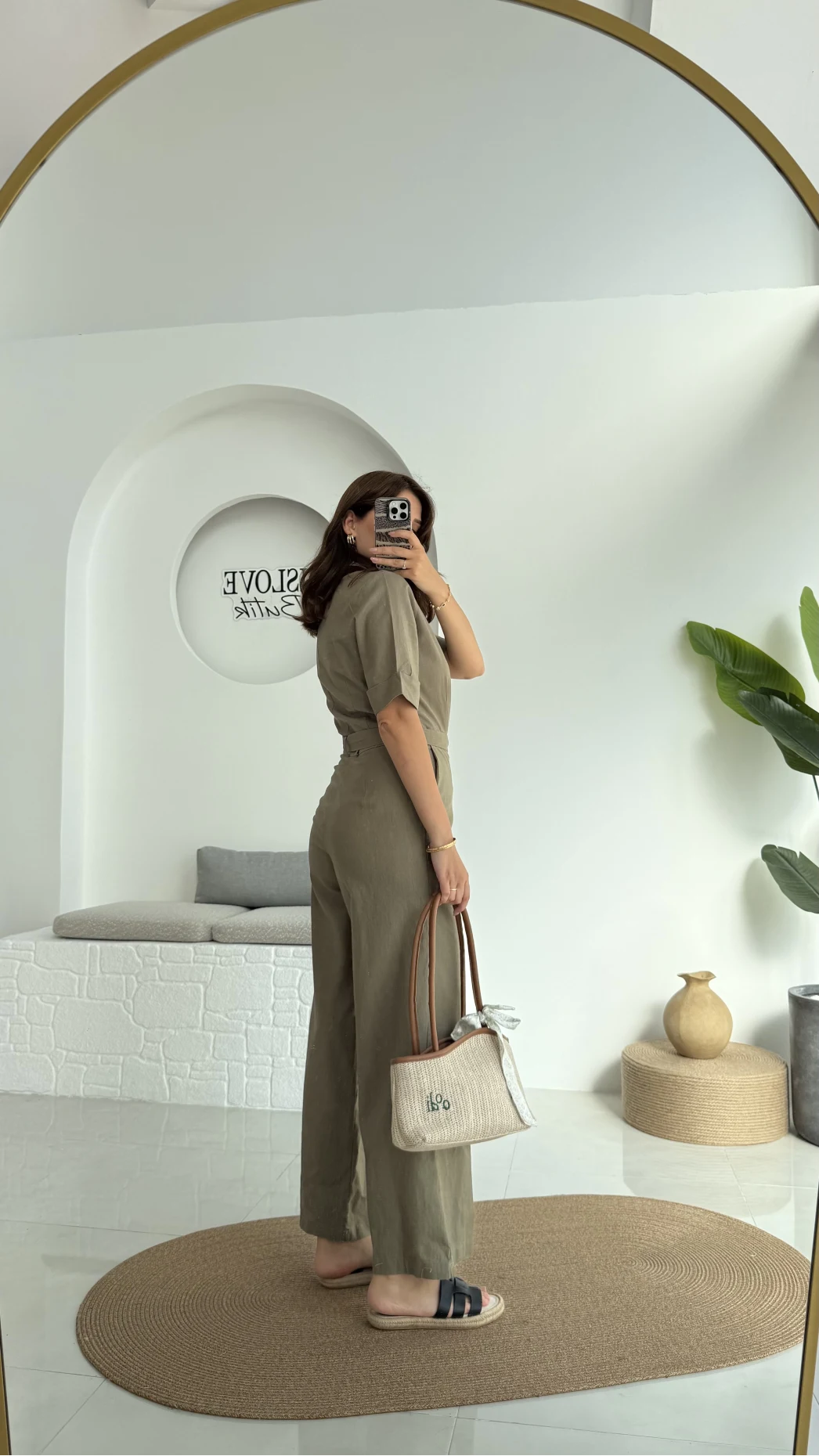 Premium Kuşaklı Uzun Tulum - Haki