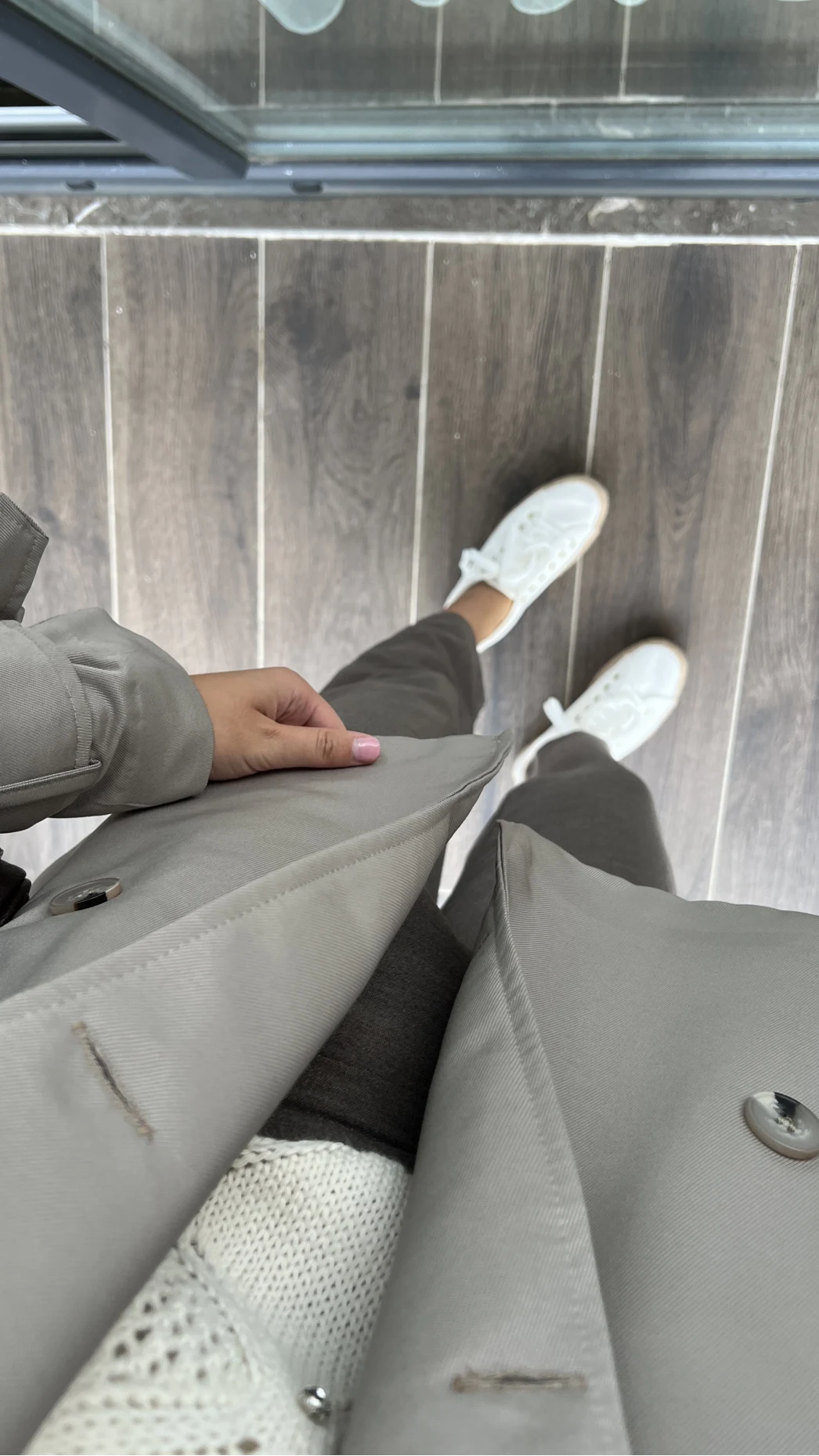 Premium Lin Vizon Tonları Kısa Trençkot