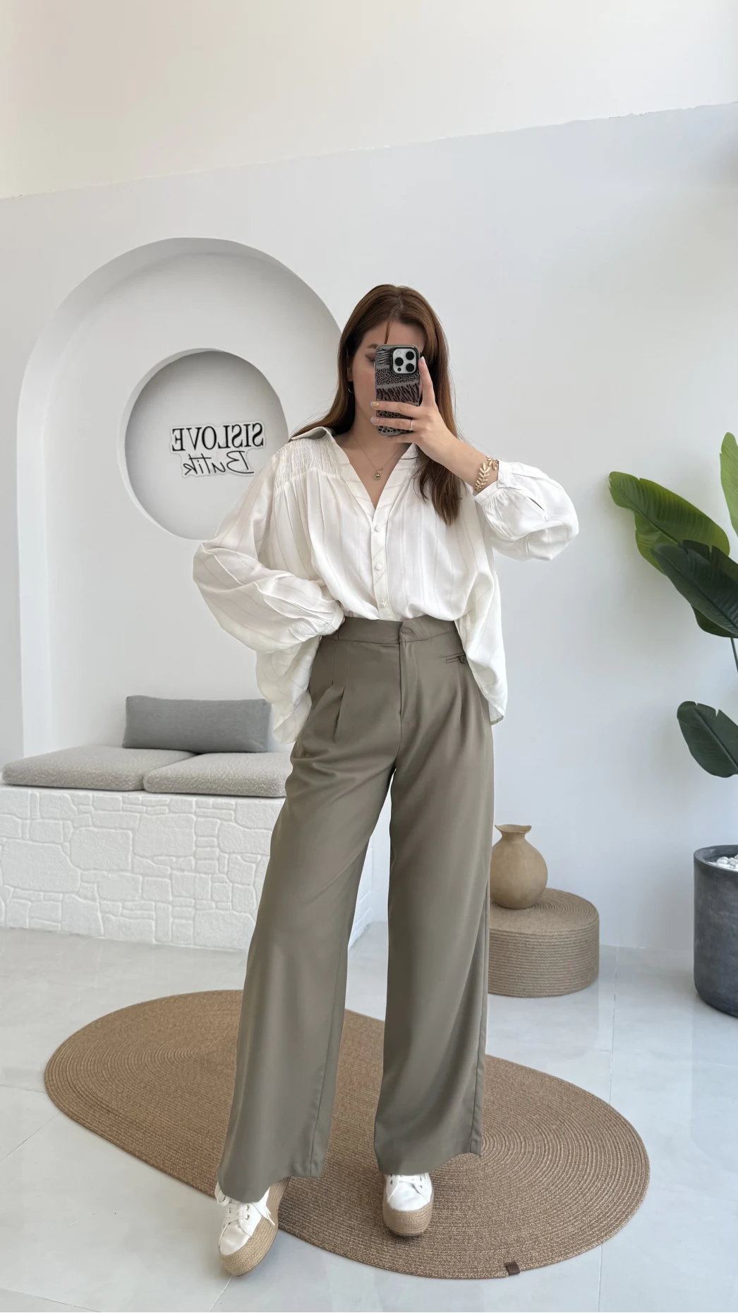 Premium Palazzo Pantolon - Haki