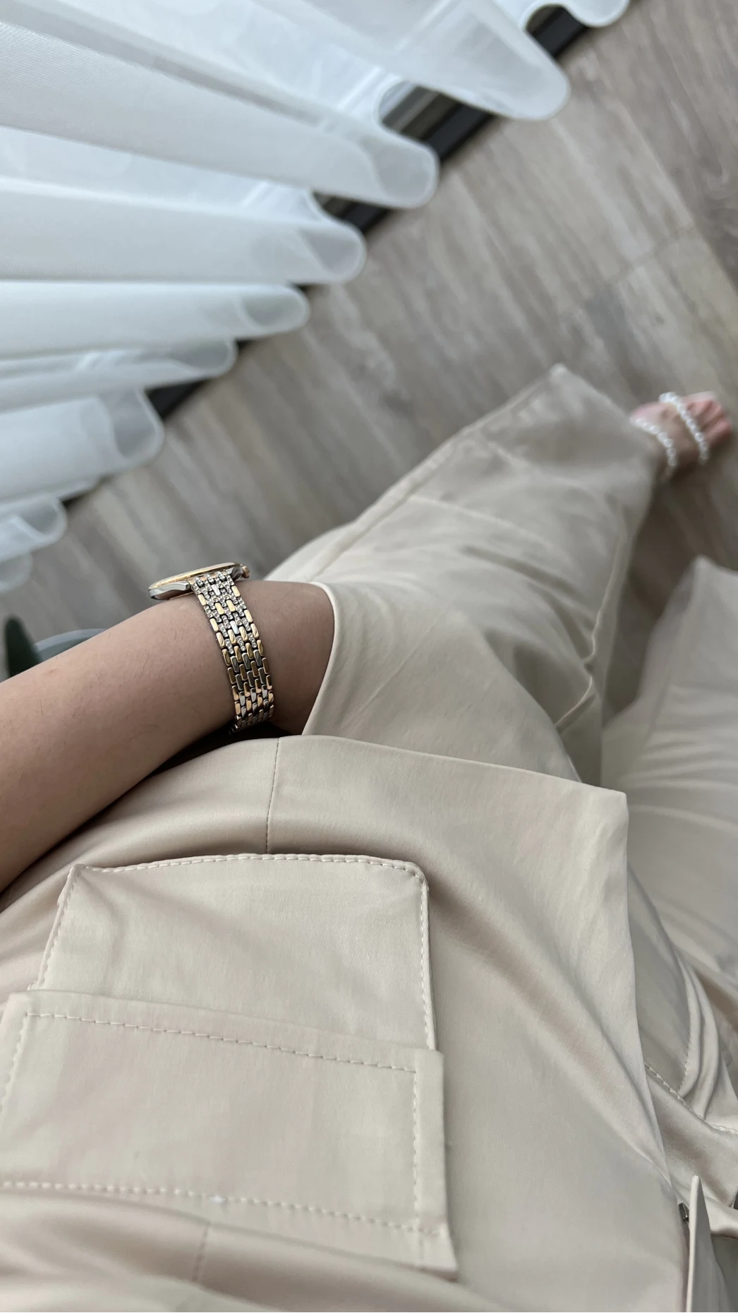 Premium Saten Yelekli Takım Krem Rengi