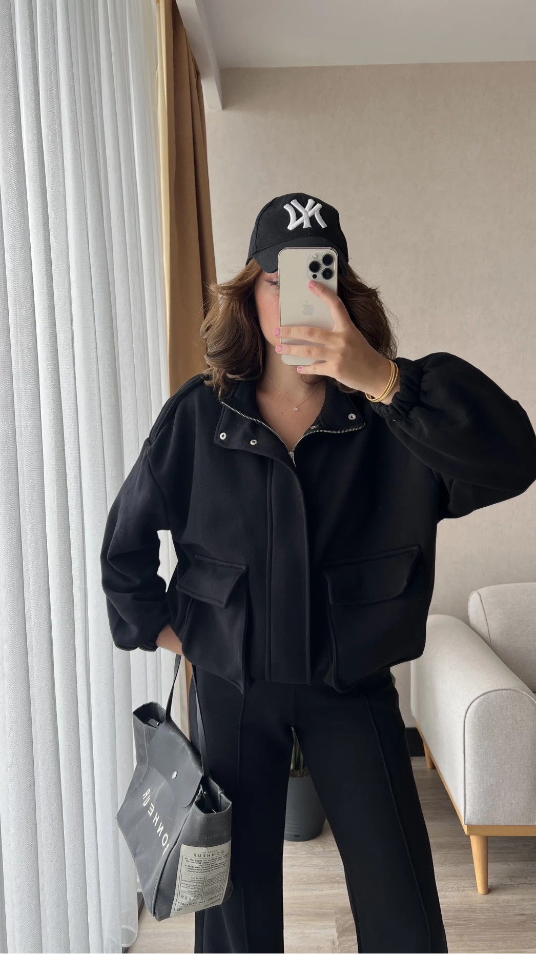 Premium Siyah Rengi Bomber Ceket Eşofman Takım