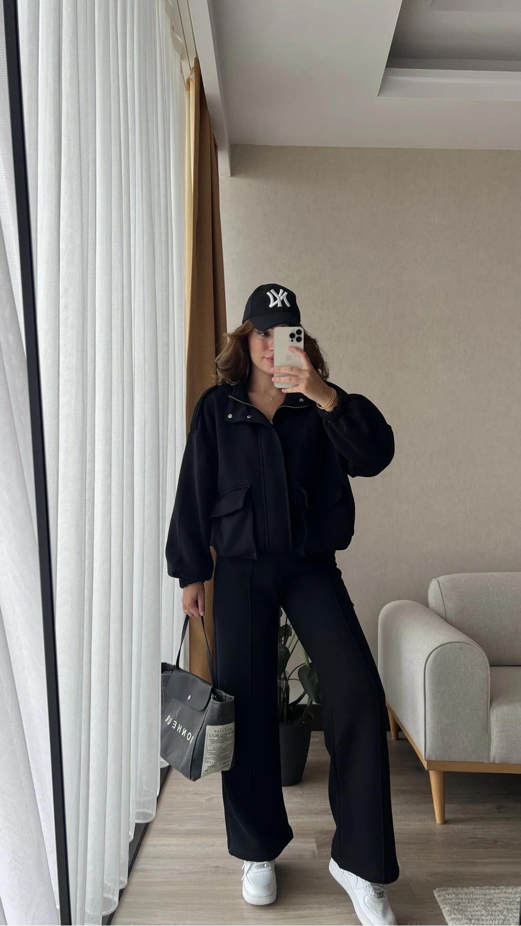 Premium Siyah Rengi Bomber Ceket Eşofman Takım