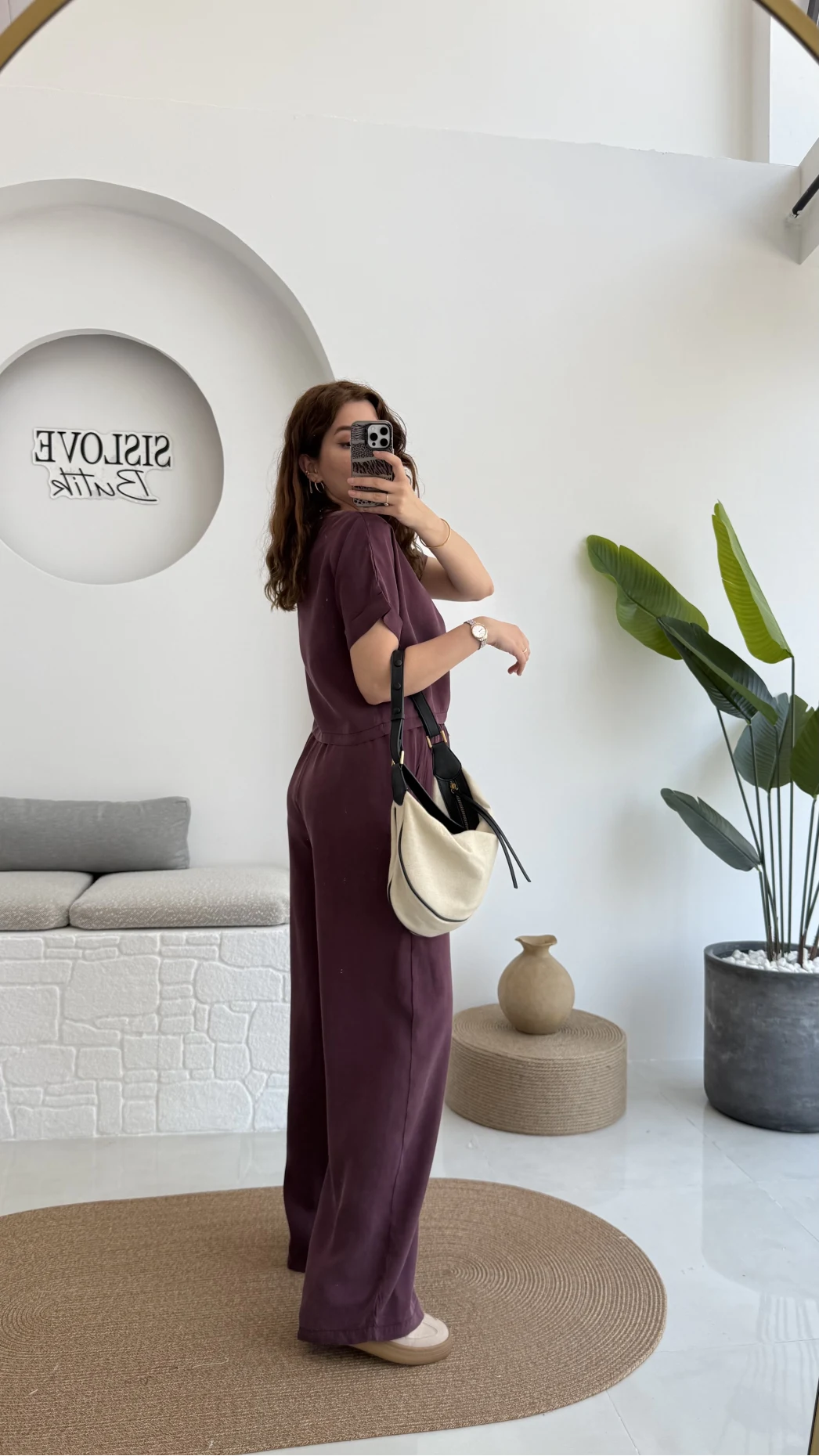 Premium Tensel Bluz Pantolon Takım - Bordo - 51163