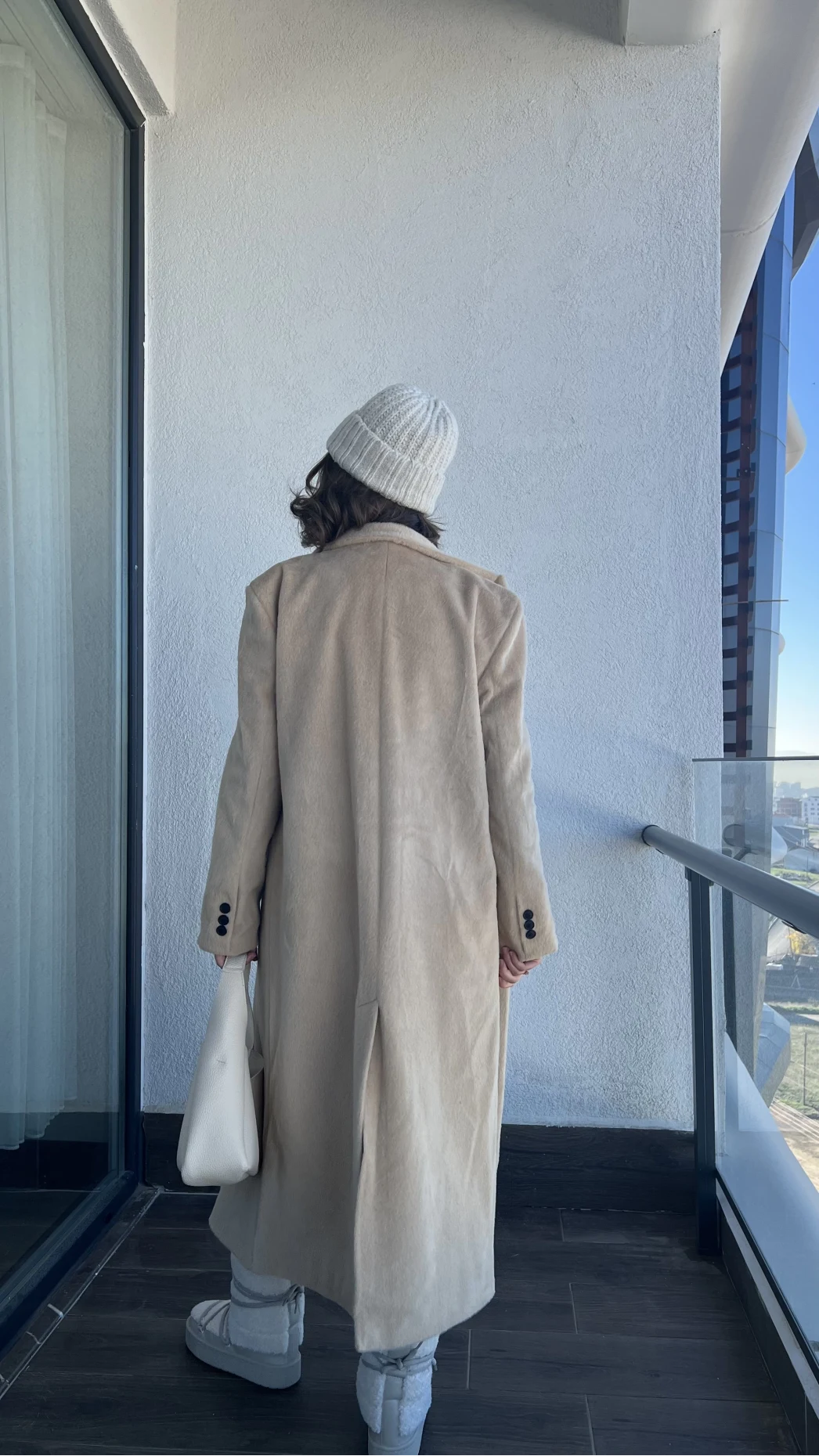 Premium Tüylü Bej Kaban