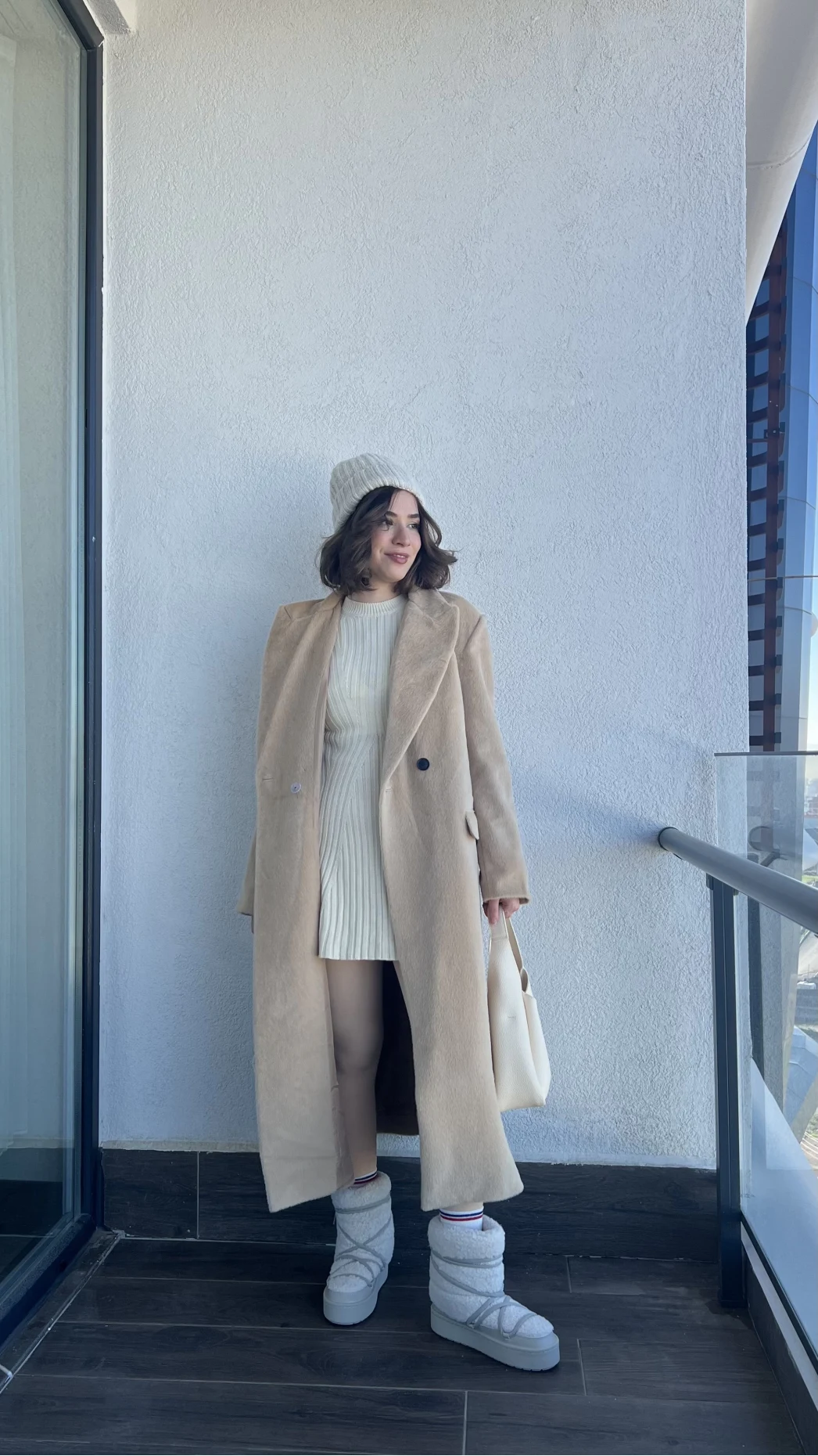 Premium Tüylü Bej Kaban