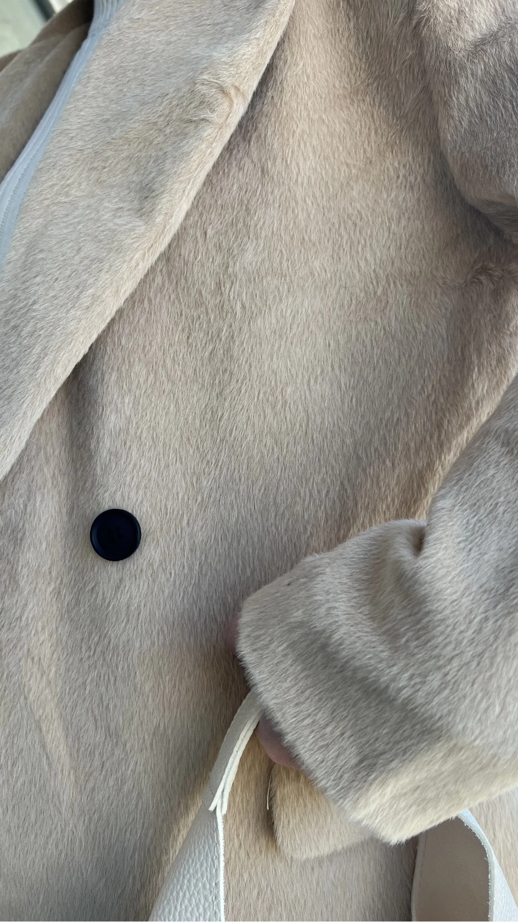 Premium Tüylü Bej Kaban