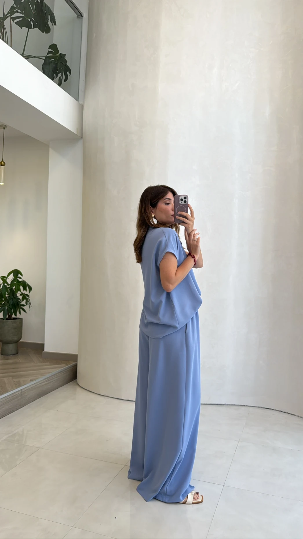 Pretty Bağlamalı Reglan Kol Takım - Mavi - Kod: 9165