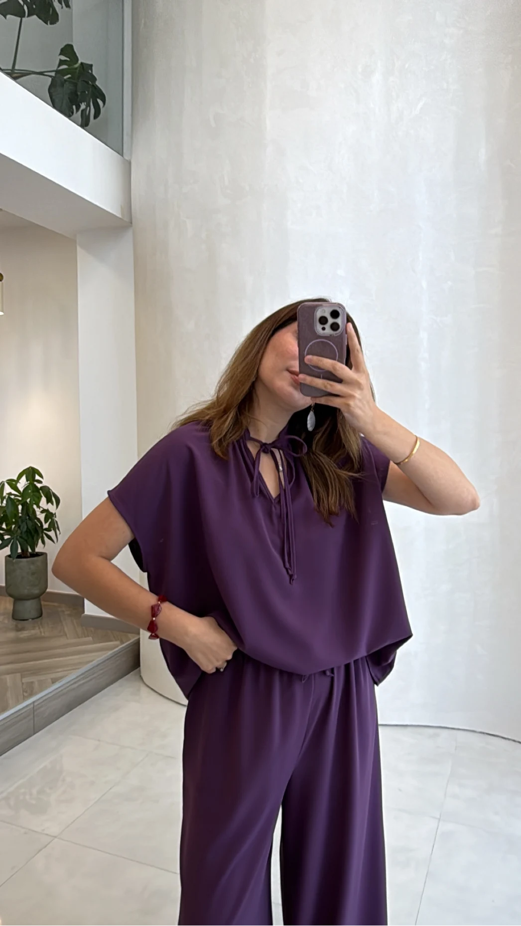 Pretty Bağlamalı Reglan Kol Takım - Mor - Kod: 9165