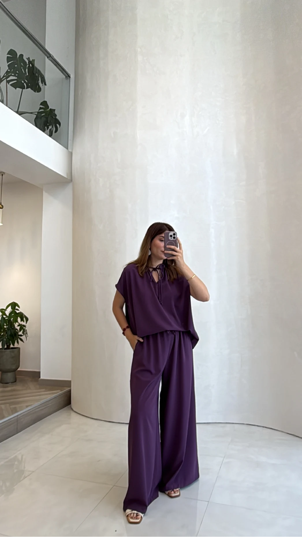 Pretty Bağlamalı Reglan Kol Takım - Mor - Kod: 9165
