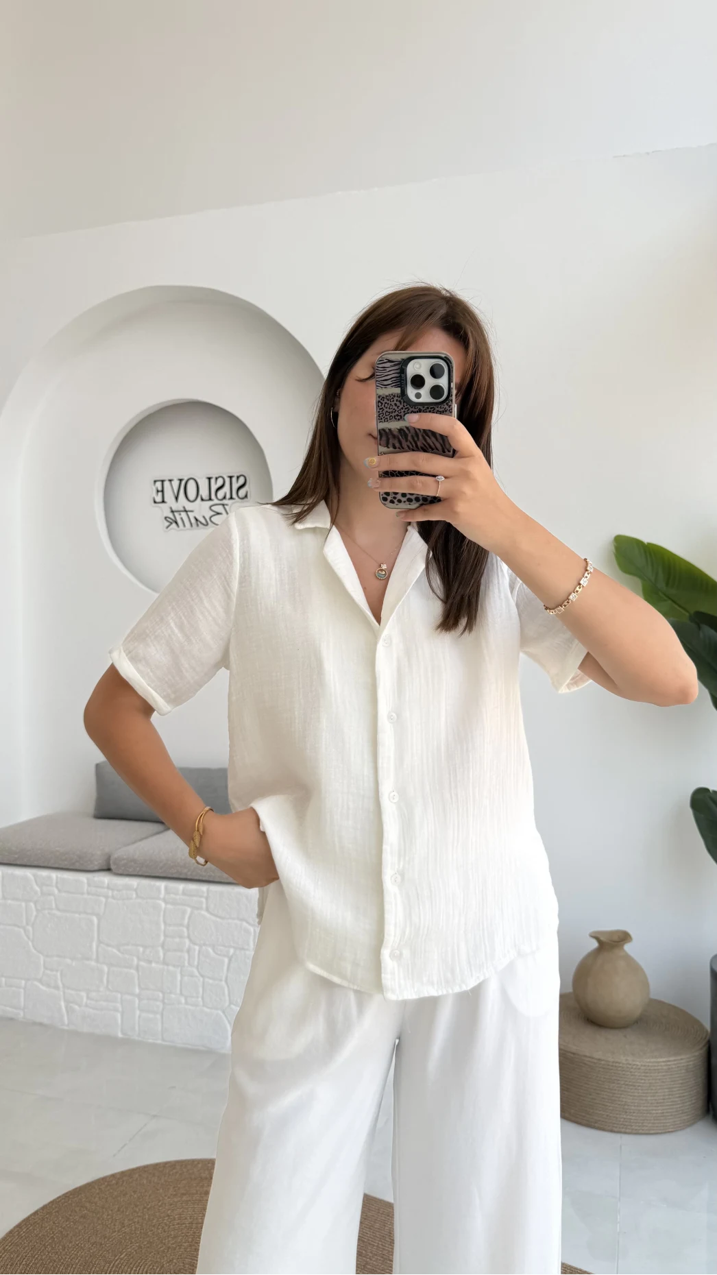 Puf Gömlek-2104-Ekru