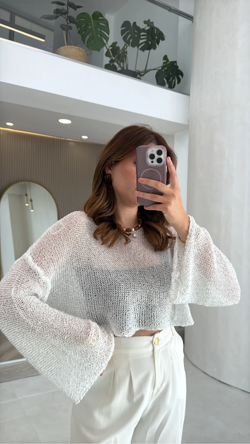 Pullu Kayık Yaka Crop Üst - Ekru - Kod: 2765