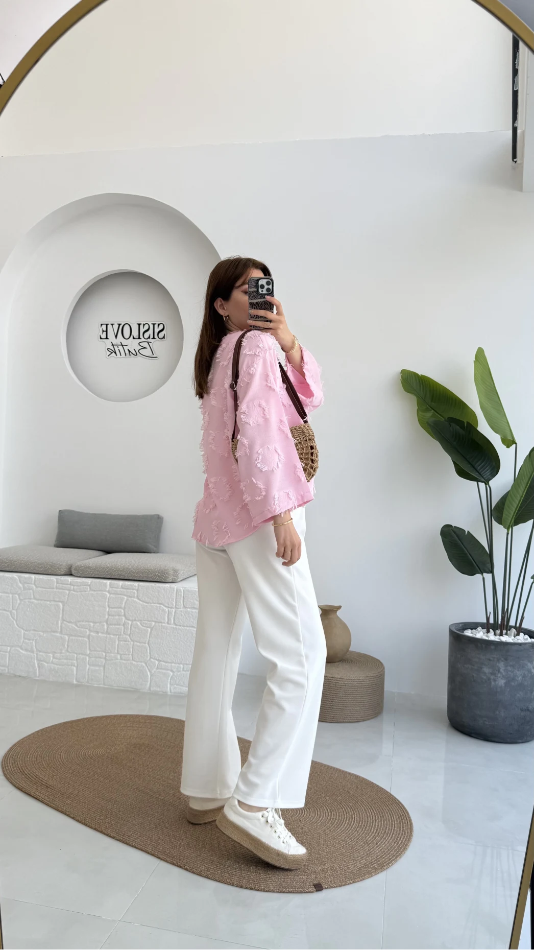 Püskül Detay Bağlamalı Gömlek - Toz Pembe