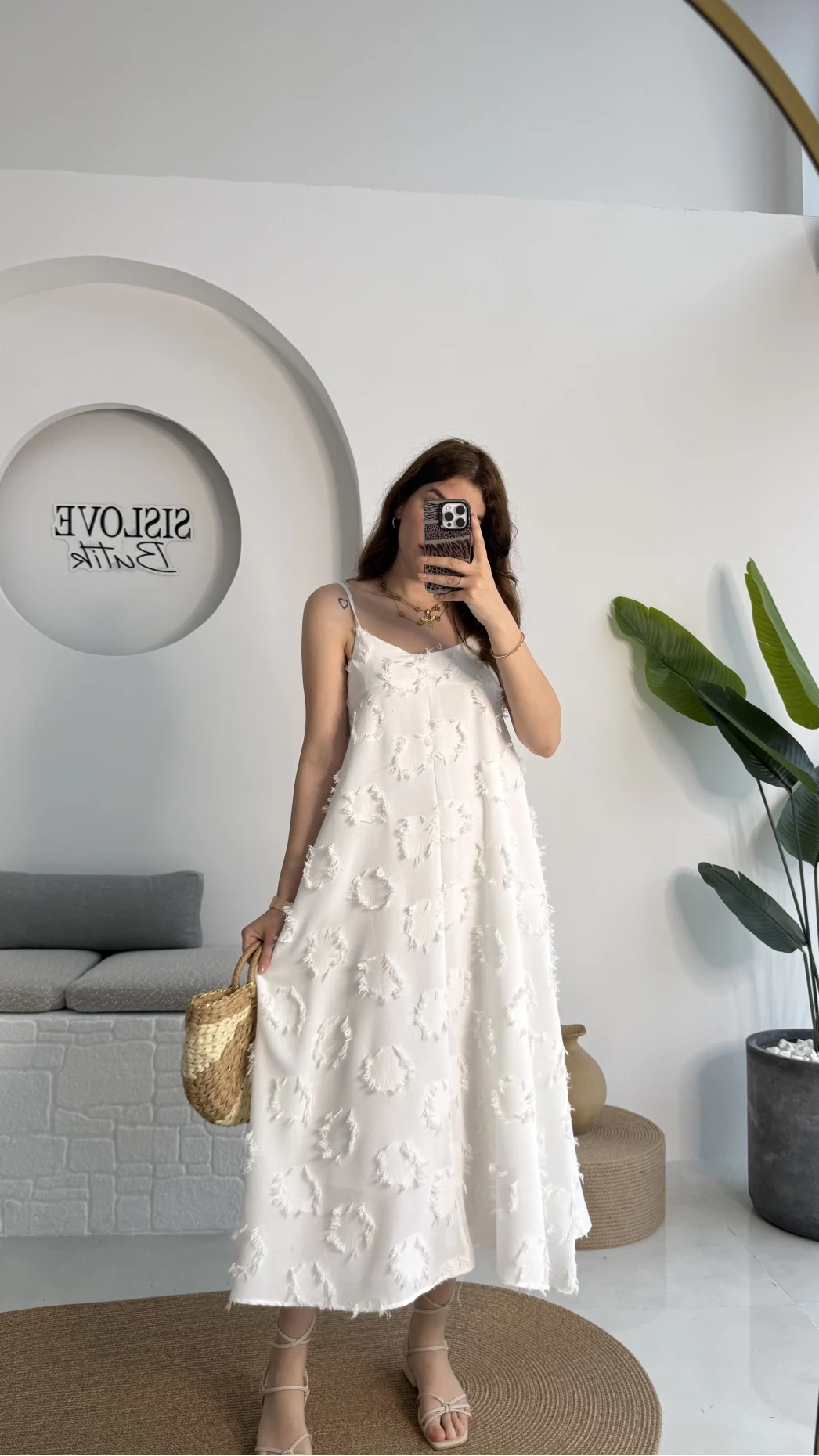 ELBİSE Püskül Elbise - Beyaz - 3060