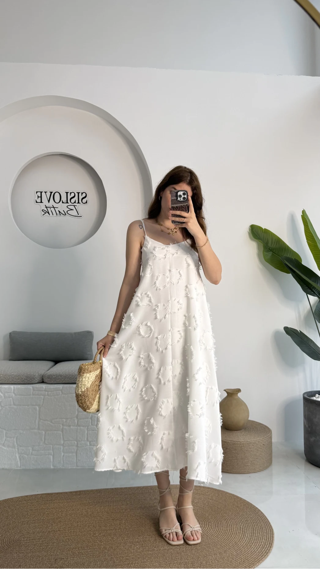 ELBİSE Püskül Elbise - Beyaz - 3060