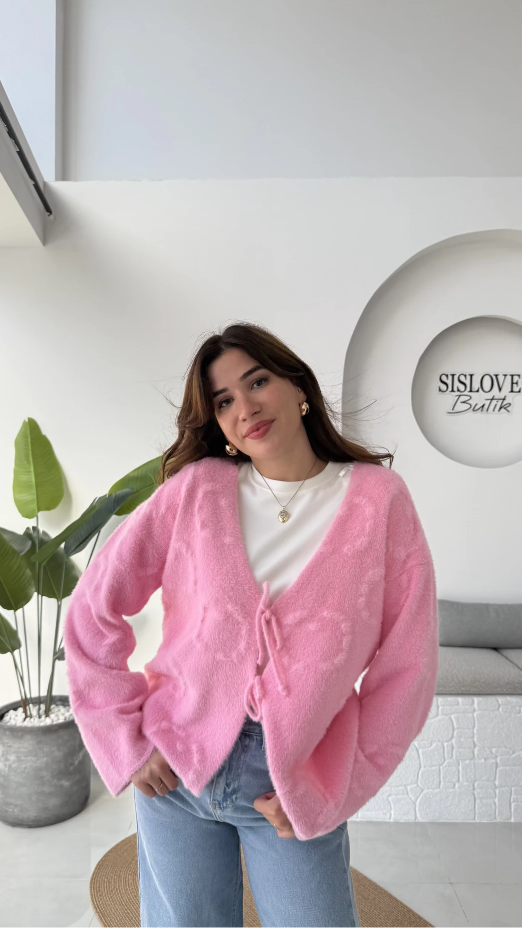 Püskül Yumoş Hırka - Pembe - Kod: 25030