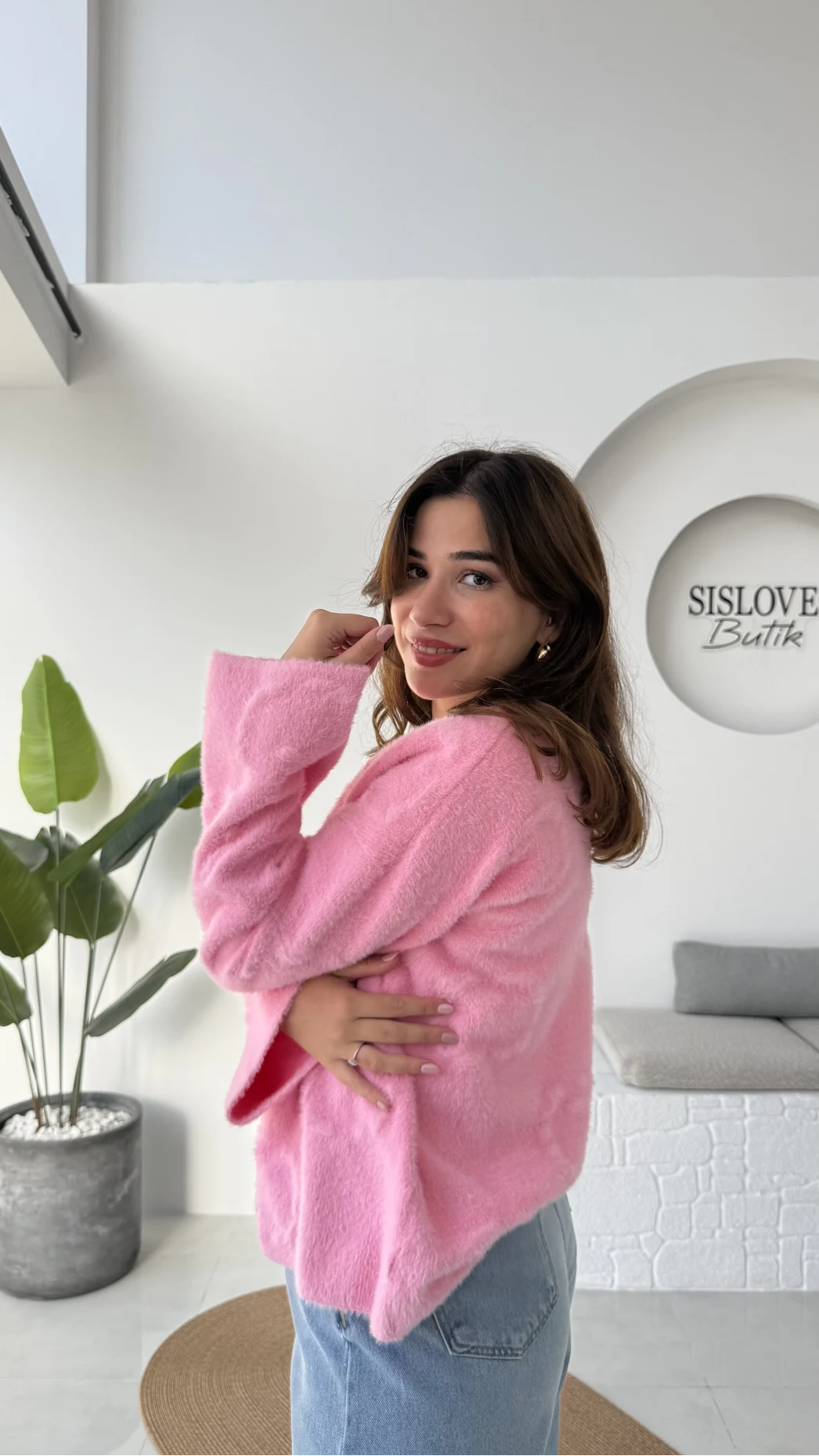 Püskül Yumoş Hırka - Pembe - Kod: 25030