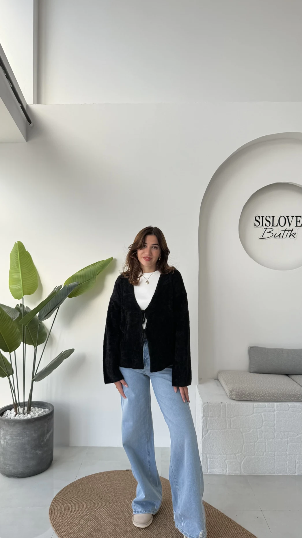 Püskül Yumoş Hırka - Siyah - Kod: 25030