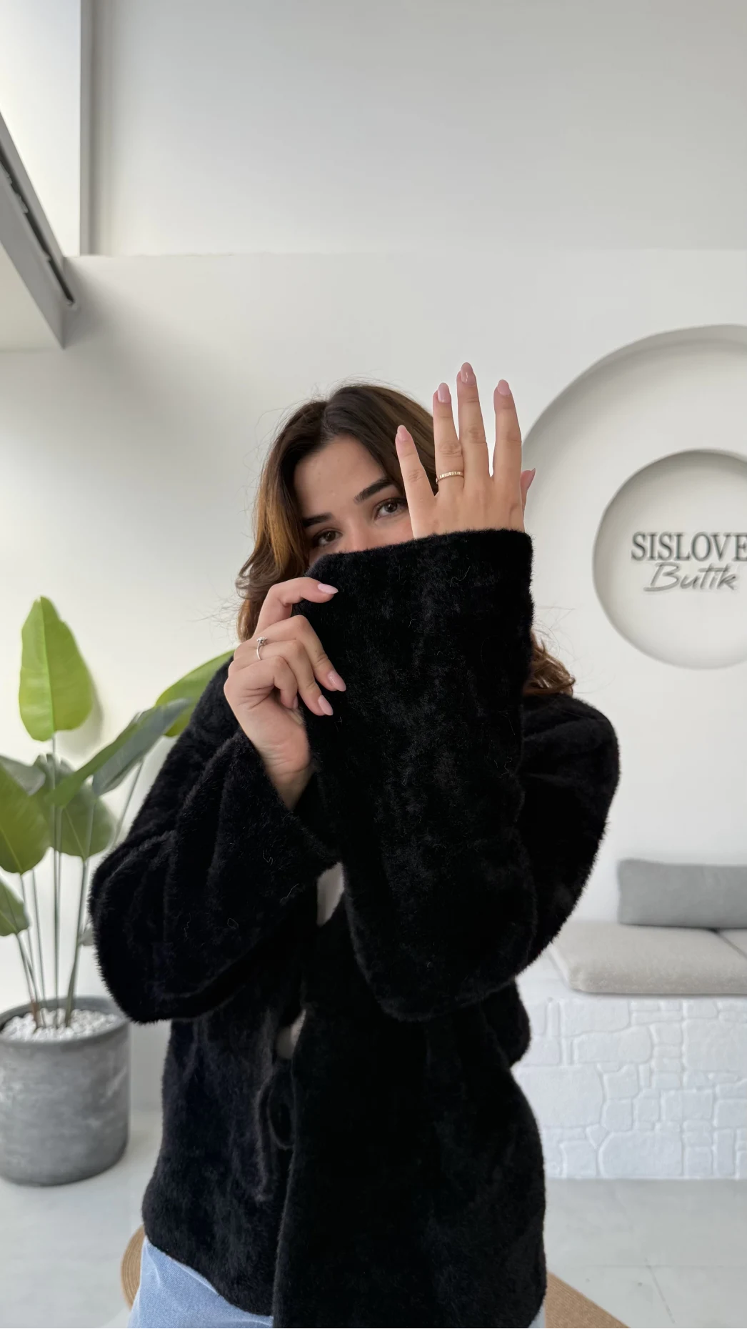 Püskül Yumoş Hırka - Siyah - Kod: 25030