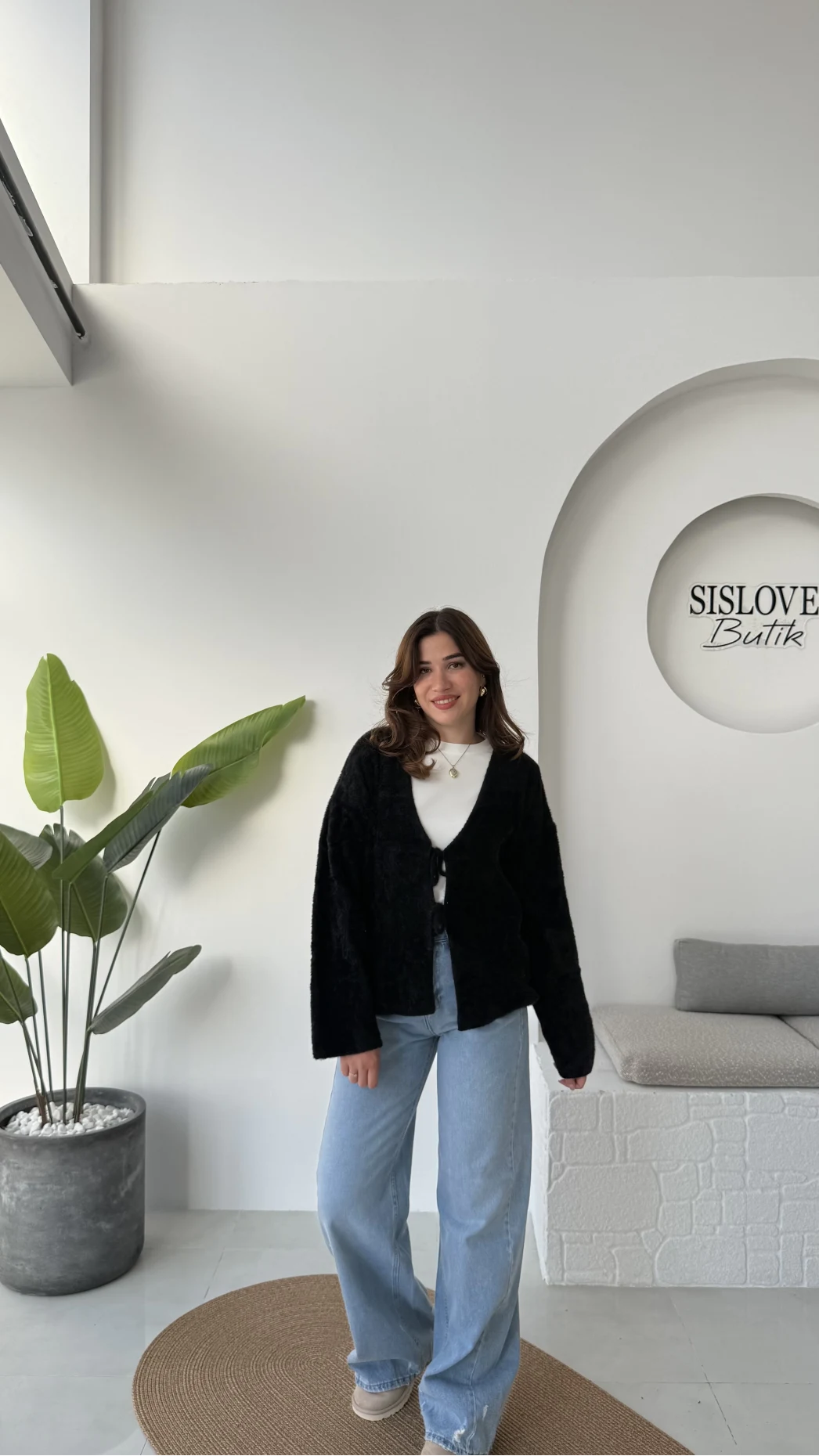 Püskül Yumoş Hırka - Siyah - Kod: 25030