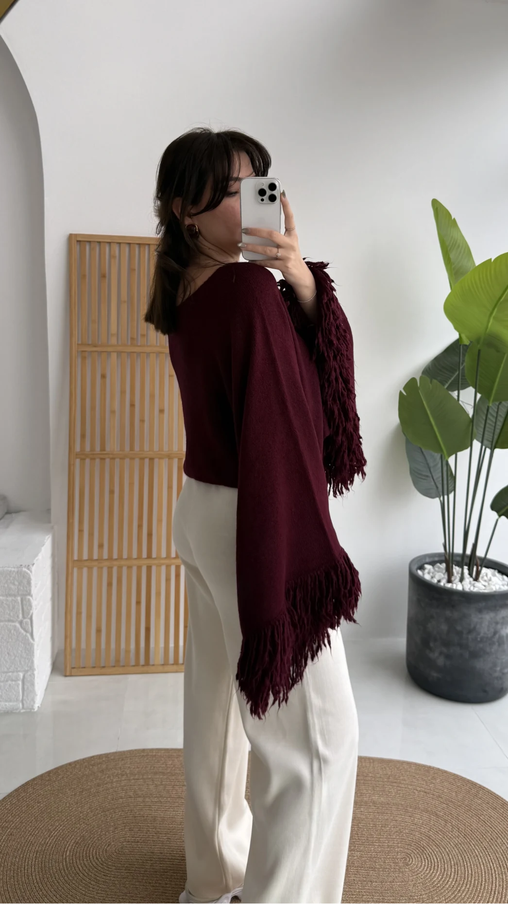 Püsküllü Panço - Bordo