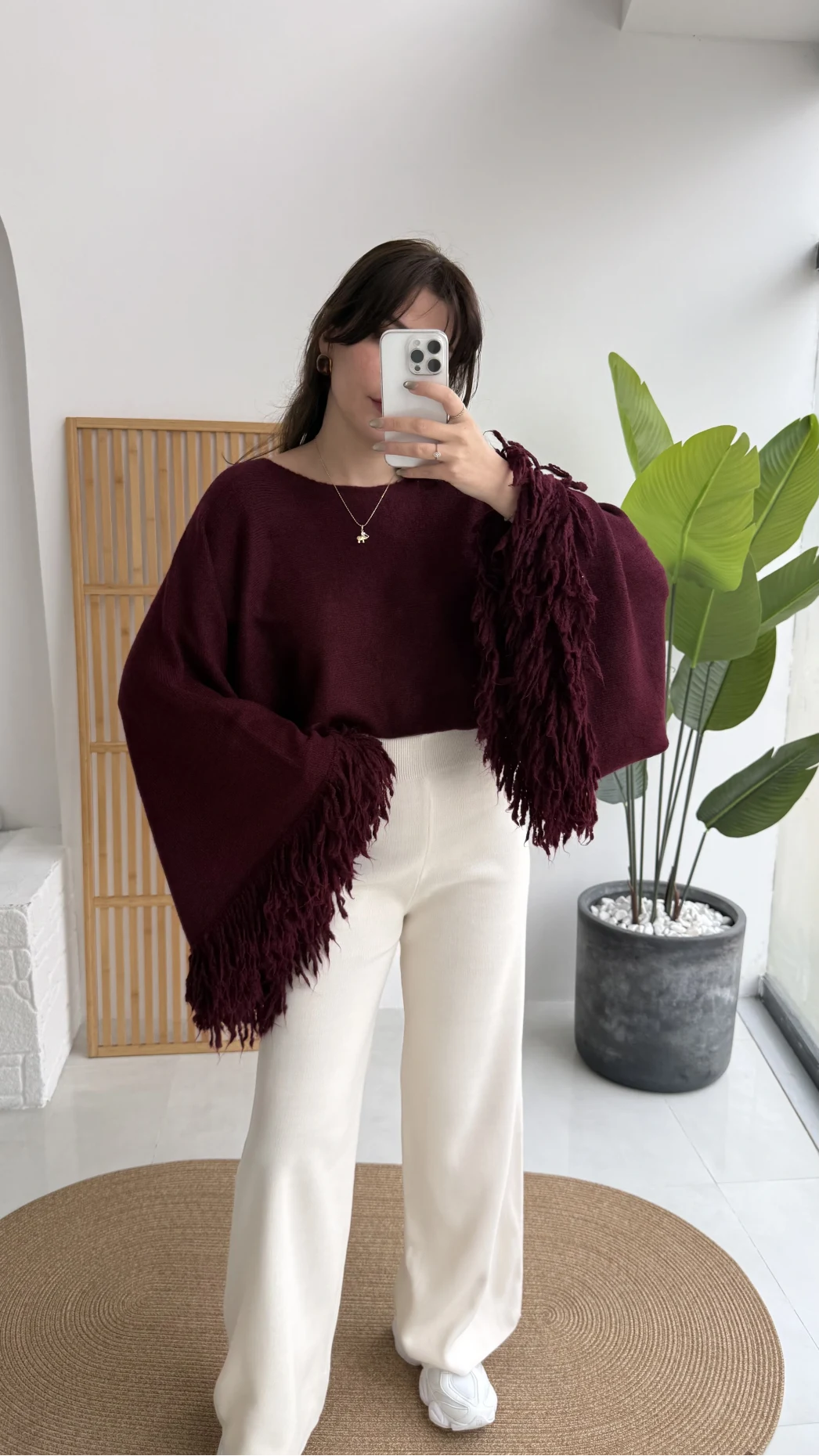 Püsküllü Panço - Bordo