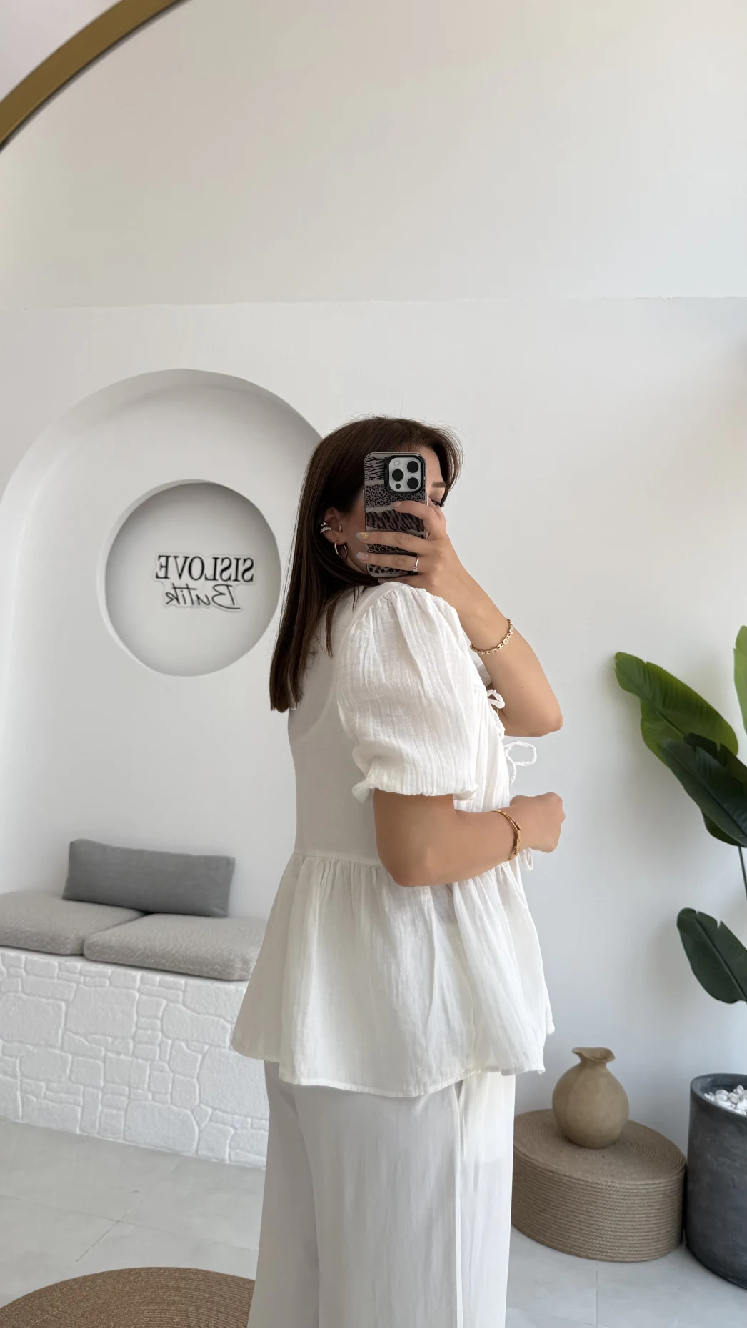 Rachel Bağlamalı Bluz Müslin Kumaş Beyaz - 1024