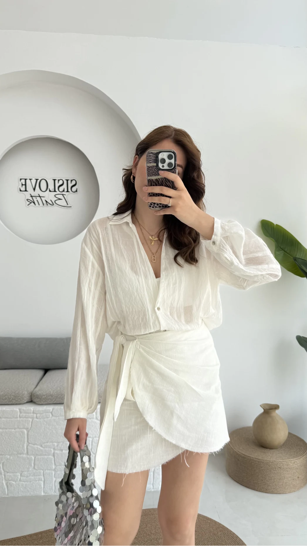 Raffaella Beyaz Tül Gömlek