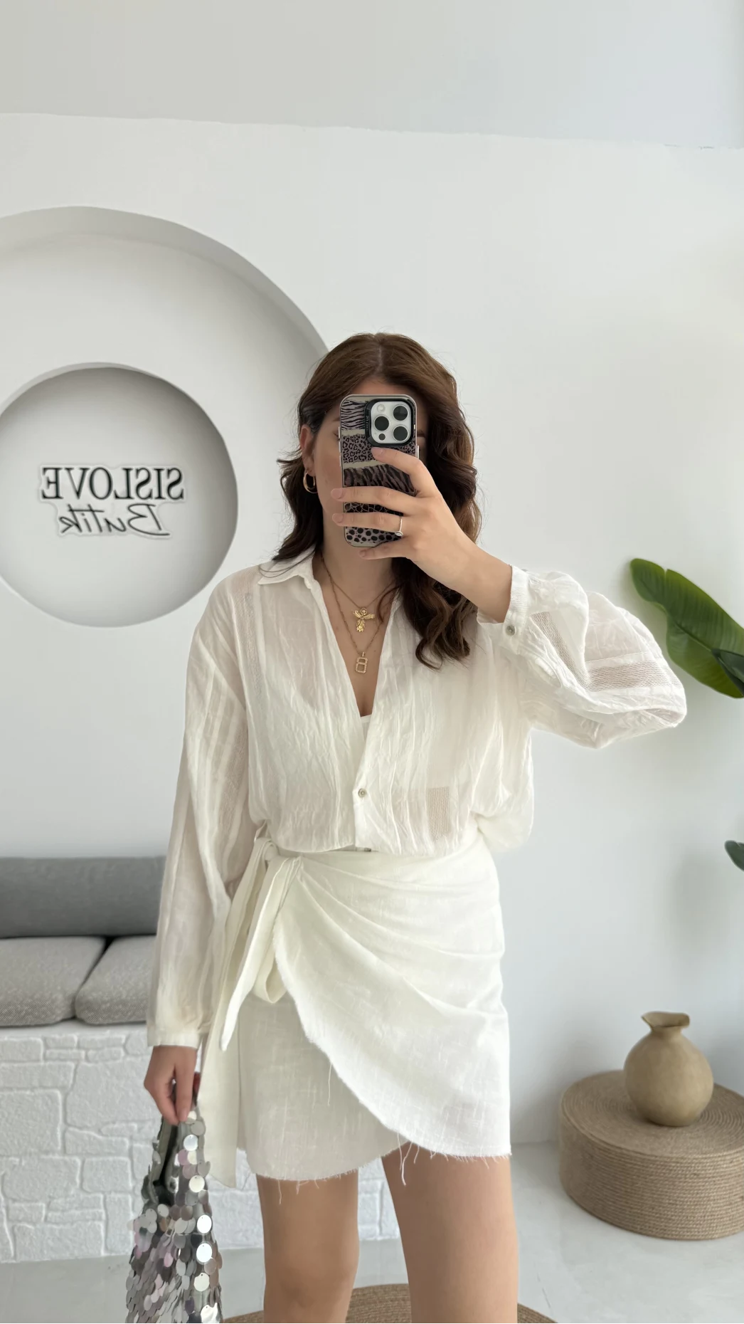 Raffaella Beyaz Tül Gömlek