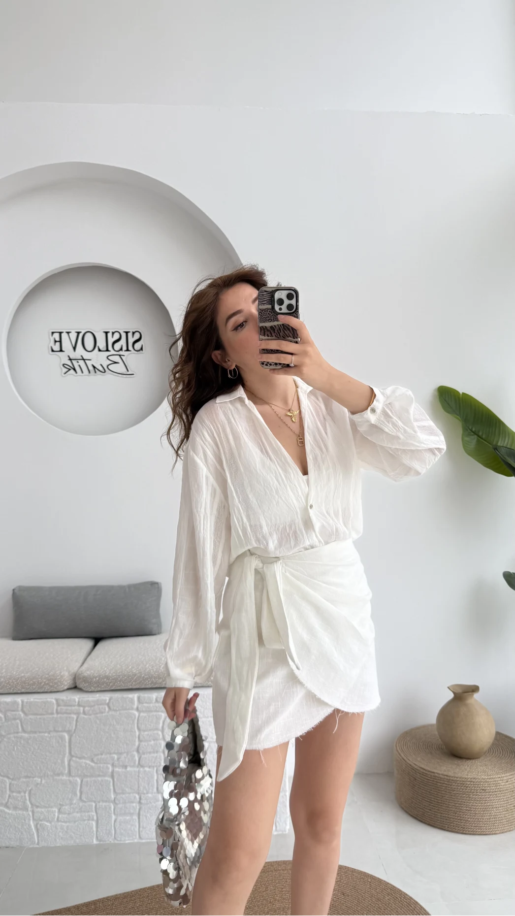 Raffaella Beyaz Tül Gömlek