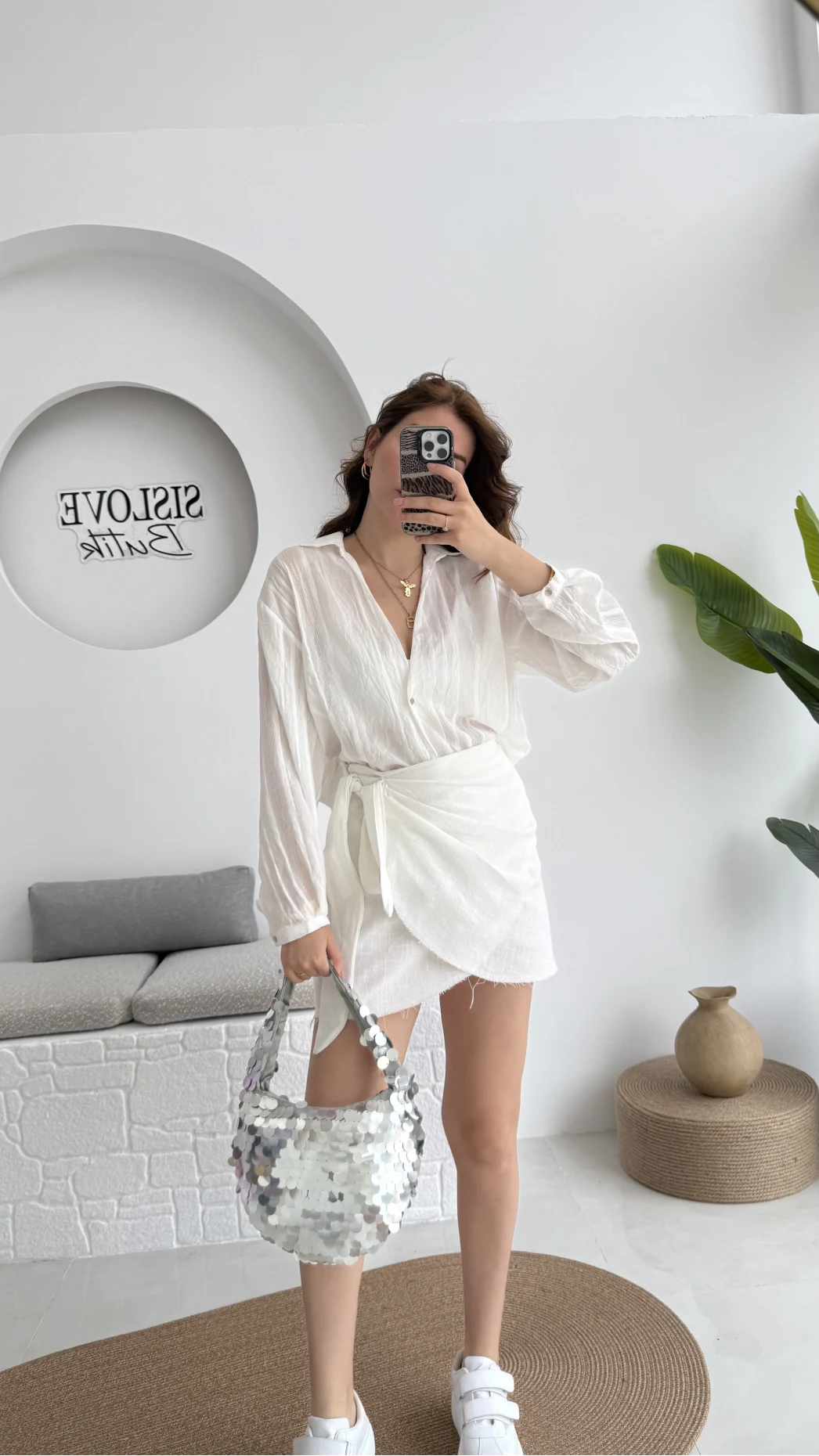 Raffaella Beyaz Tül Gömlek