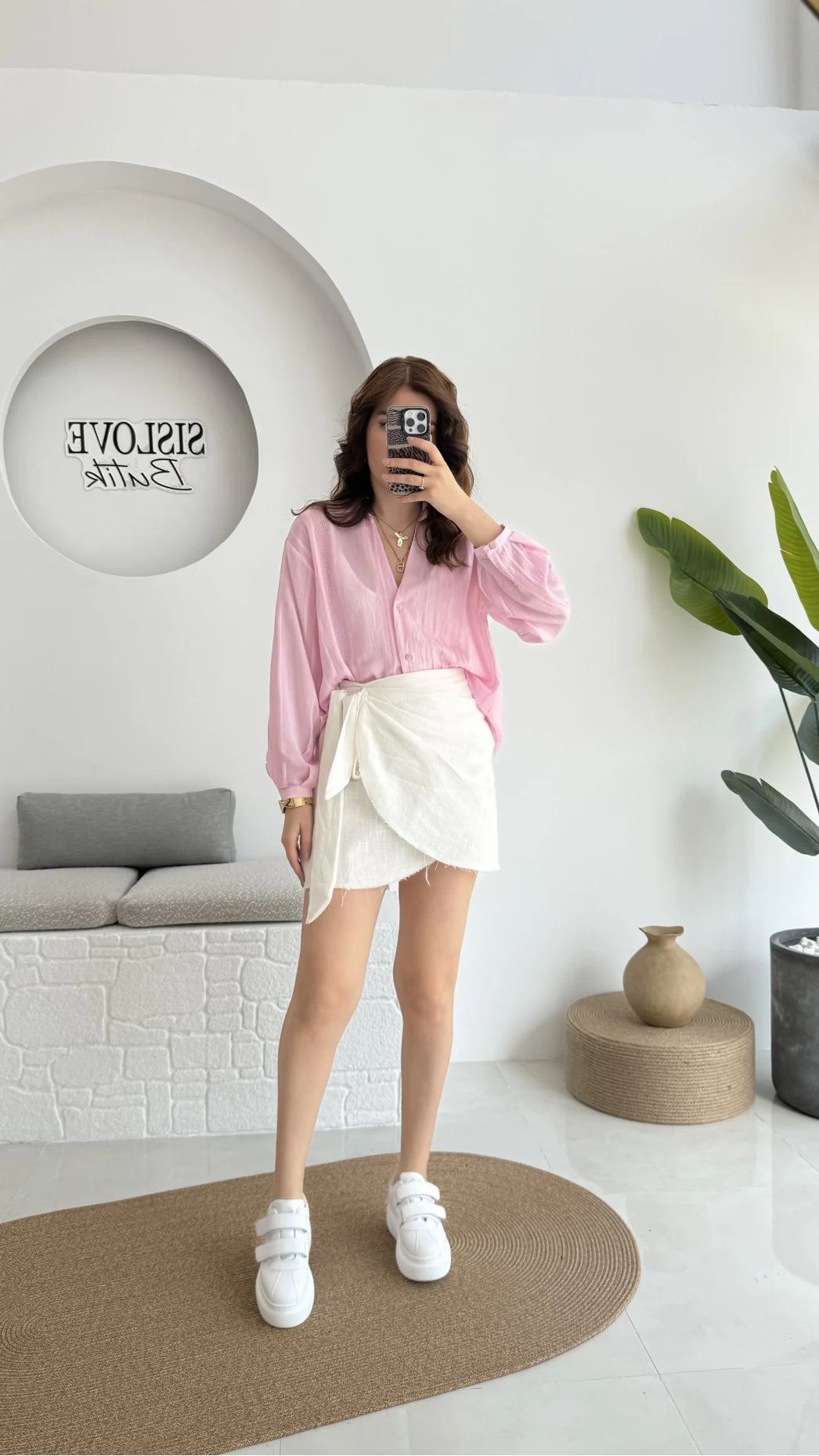 Raffaella Pembe Tül Gömlek