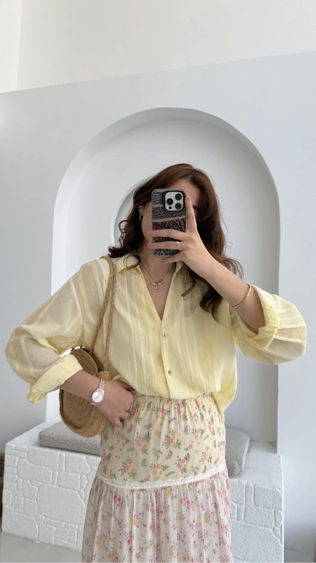 Raffaella Sarı Tül Gömlek