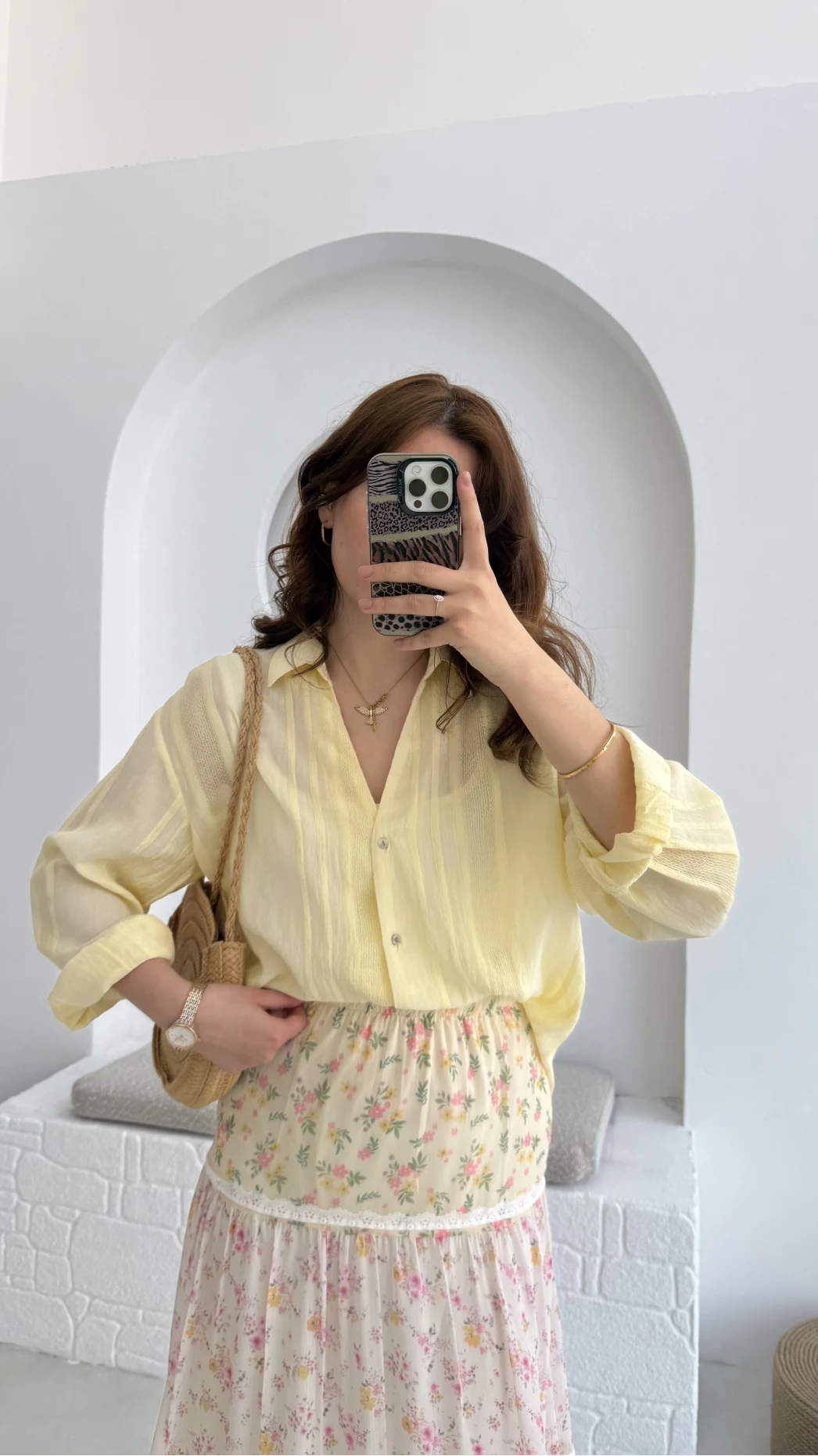 Raffaella Sarı Tül Gömlek