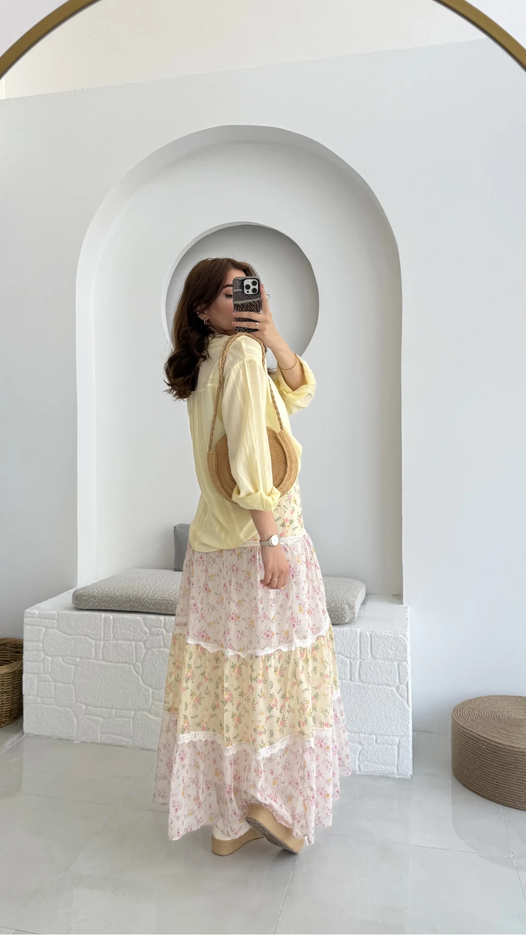 Raffaella Sarı Tül Gömlek