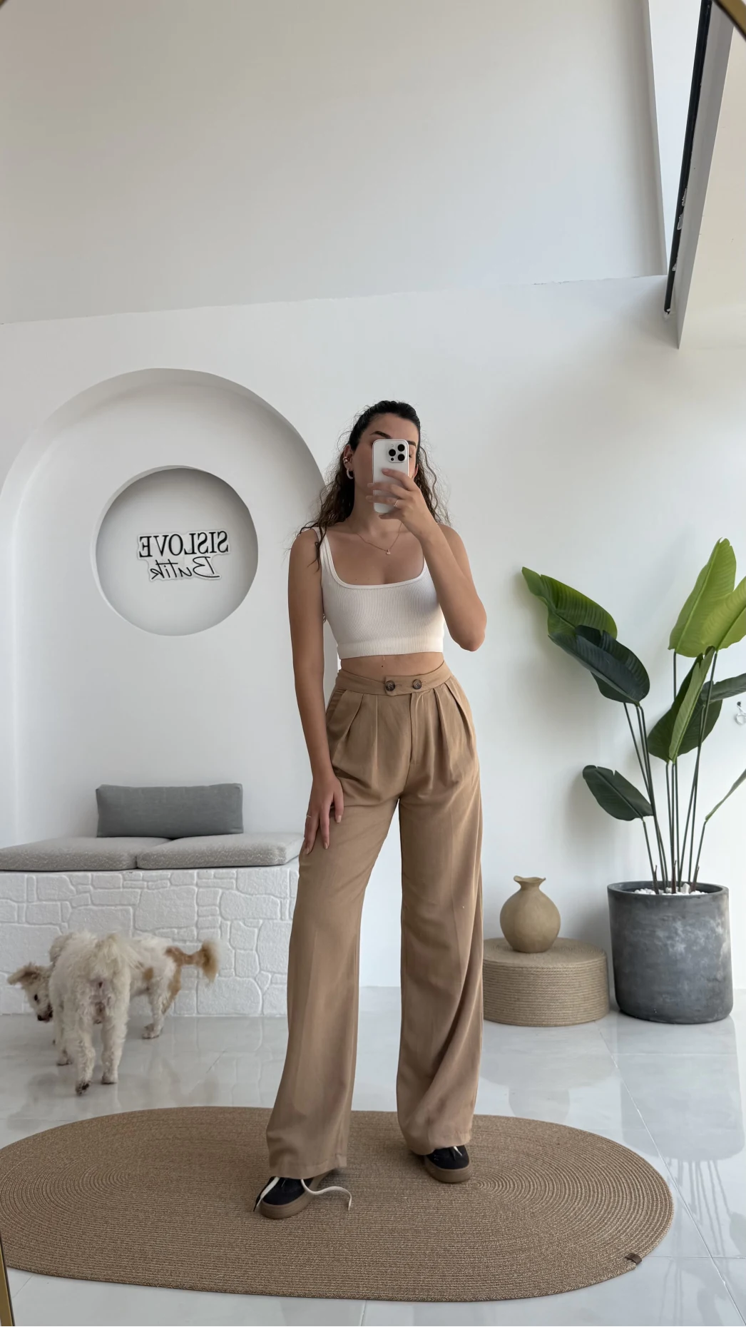 Rain Viskon Keten Pantolon - Camel - 50467