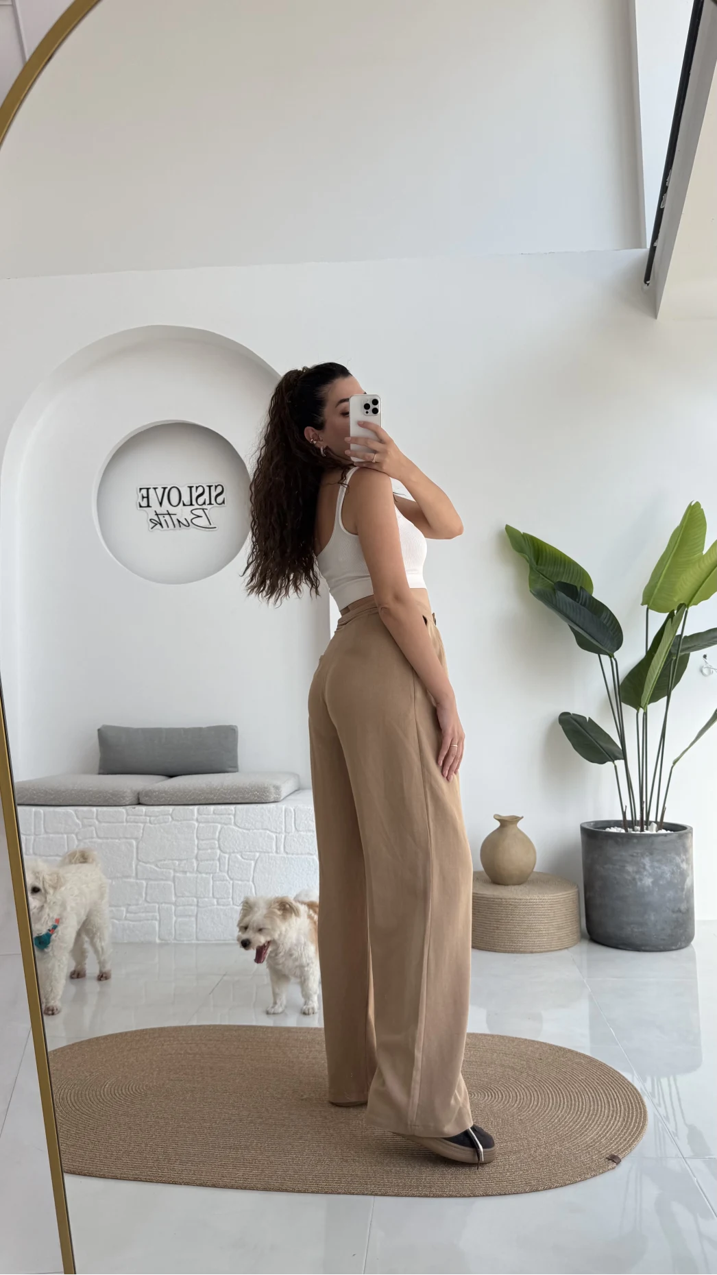 Rain Viskon Keten Pantolon - Camel - 50467